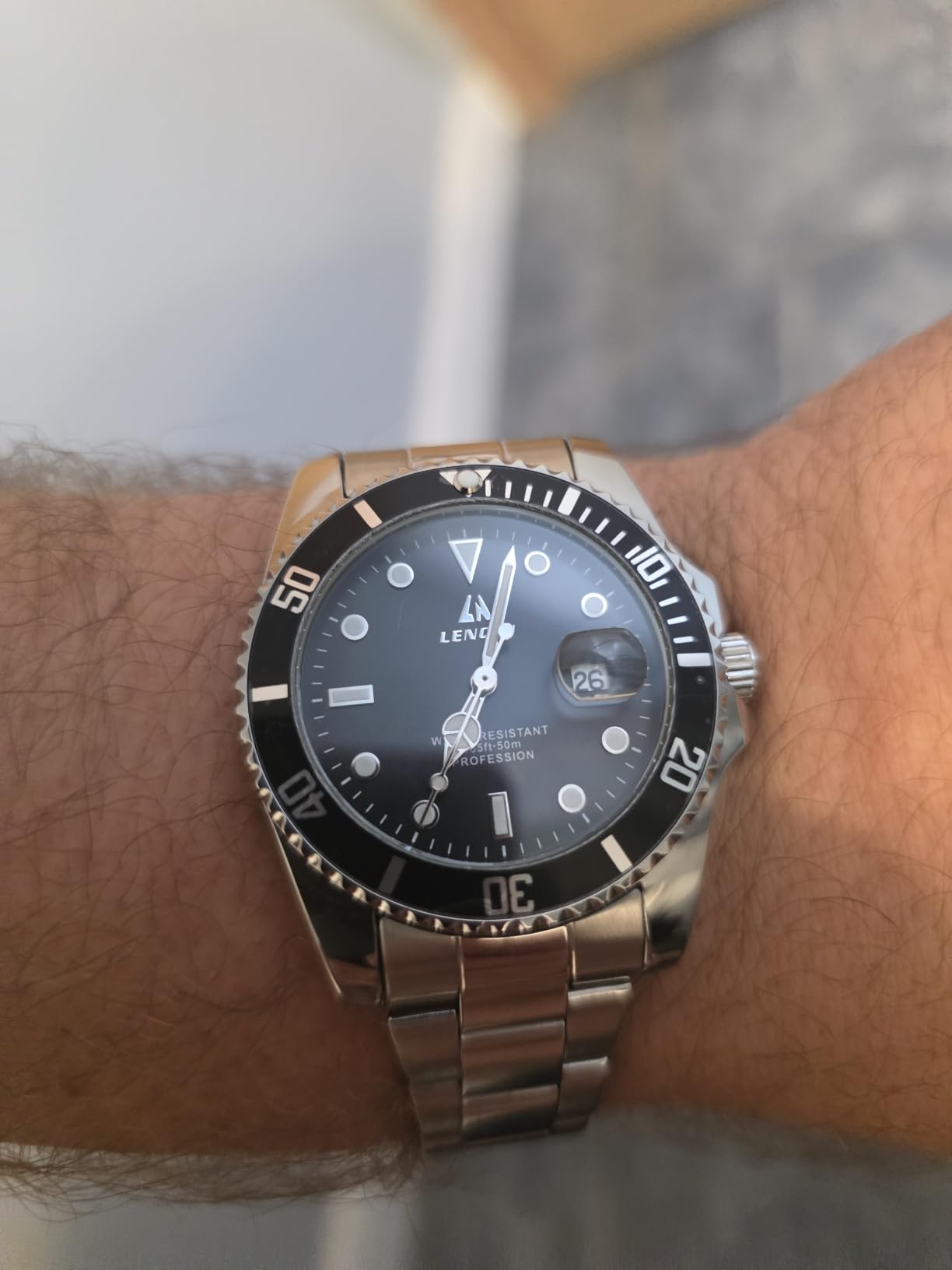 LN LENQIN Mens Watches Stainless Steel Waterproof Watch for Men customer photo 1