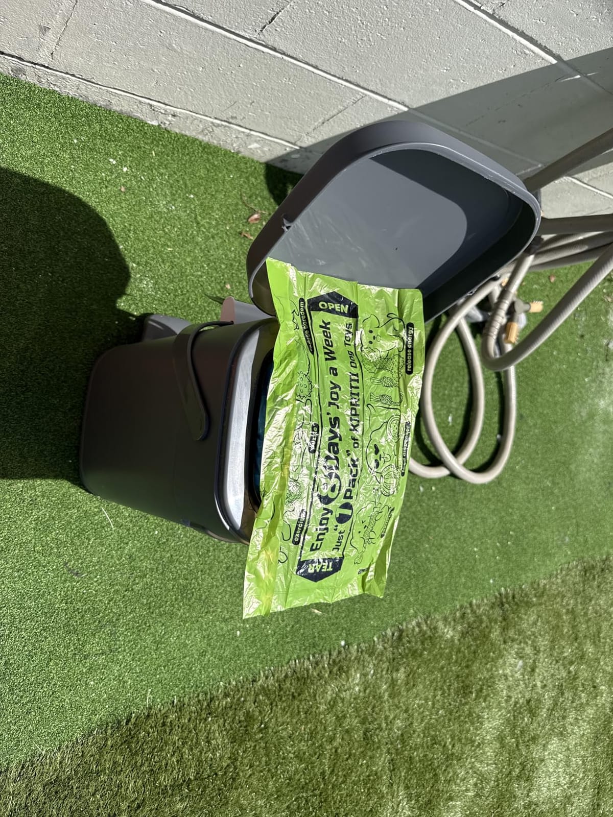 Pet Genie Pail | Dog Waste Disposal System for Outdoor and Indoor Odor Control | Dog Poop Trash can | Includes 1 Square Refill Bag that Lasts up to 2 Months customer photo 1