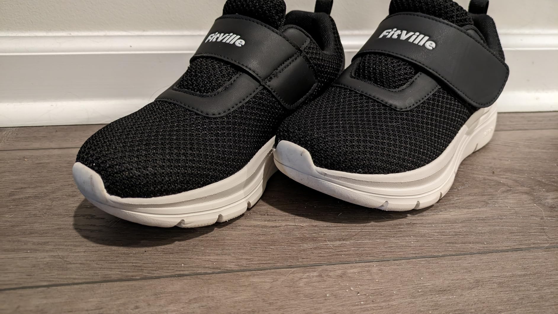 FitVille Diabetic Shoes for Women Wide Width Mesh Slip on Wide Walking Shoes Women for Swollen Feet with Adjustable Strap Lightweight customer photo 1