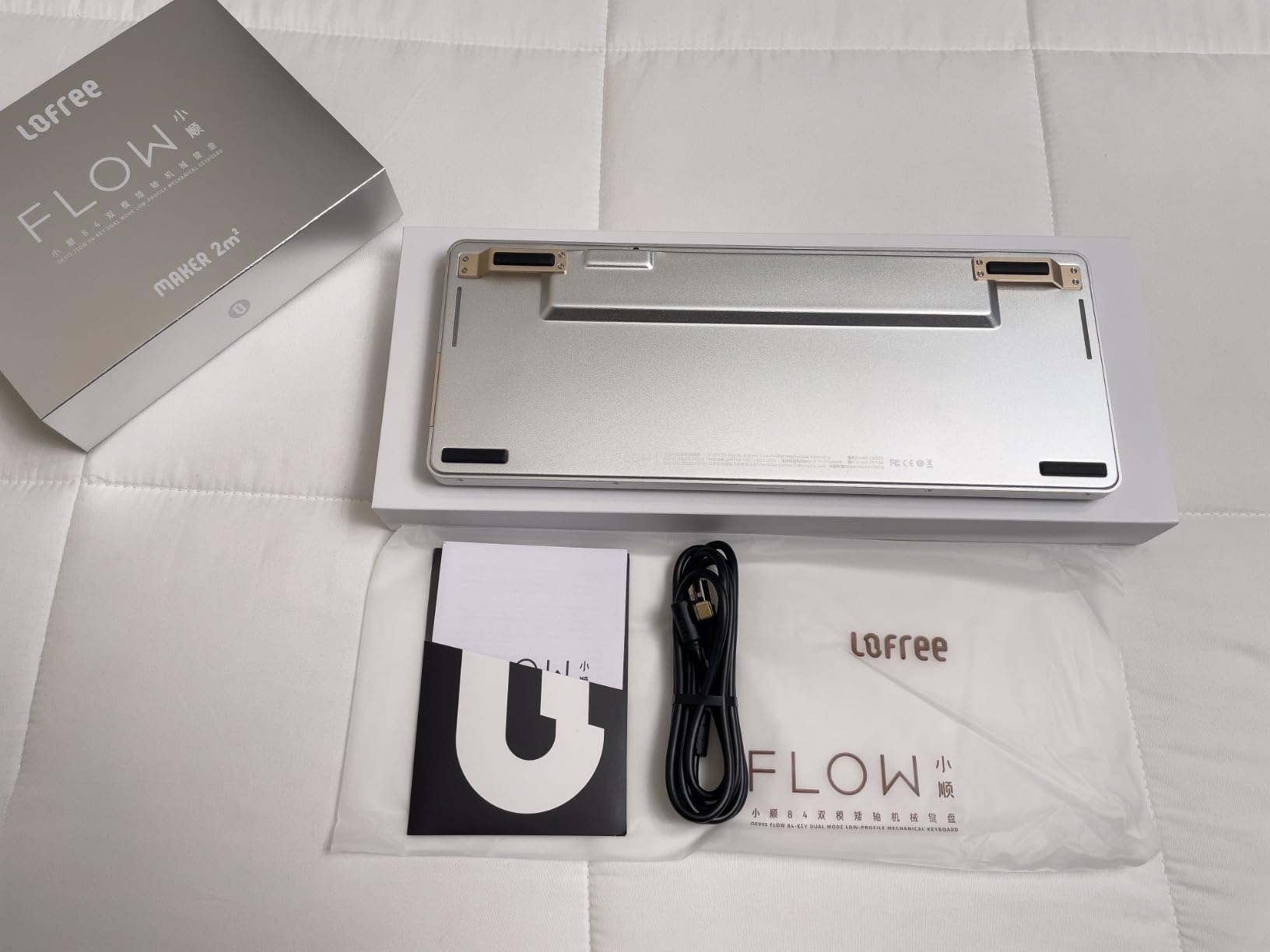 LOFREE Flow84 Low Profile Mechanical Keyboard, 75 Percent Rechargeable Wireless Keyboards with Bluetooth and Wired Connection for Windows, Mac OS/White Ghost Linear Switches customer photo 2