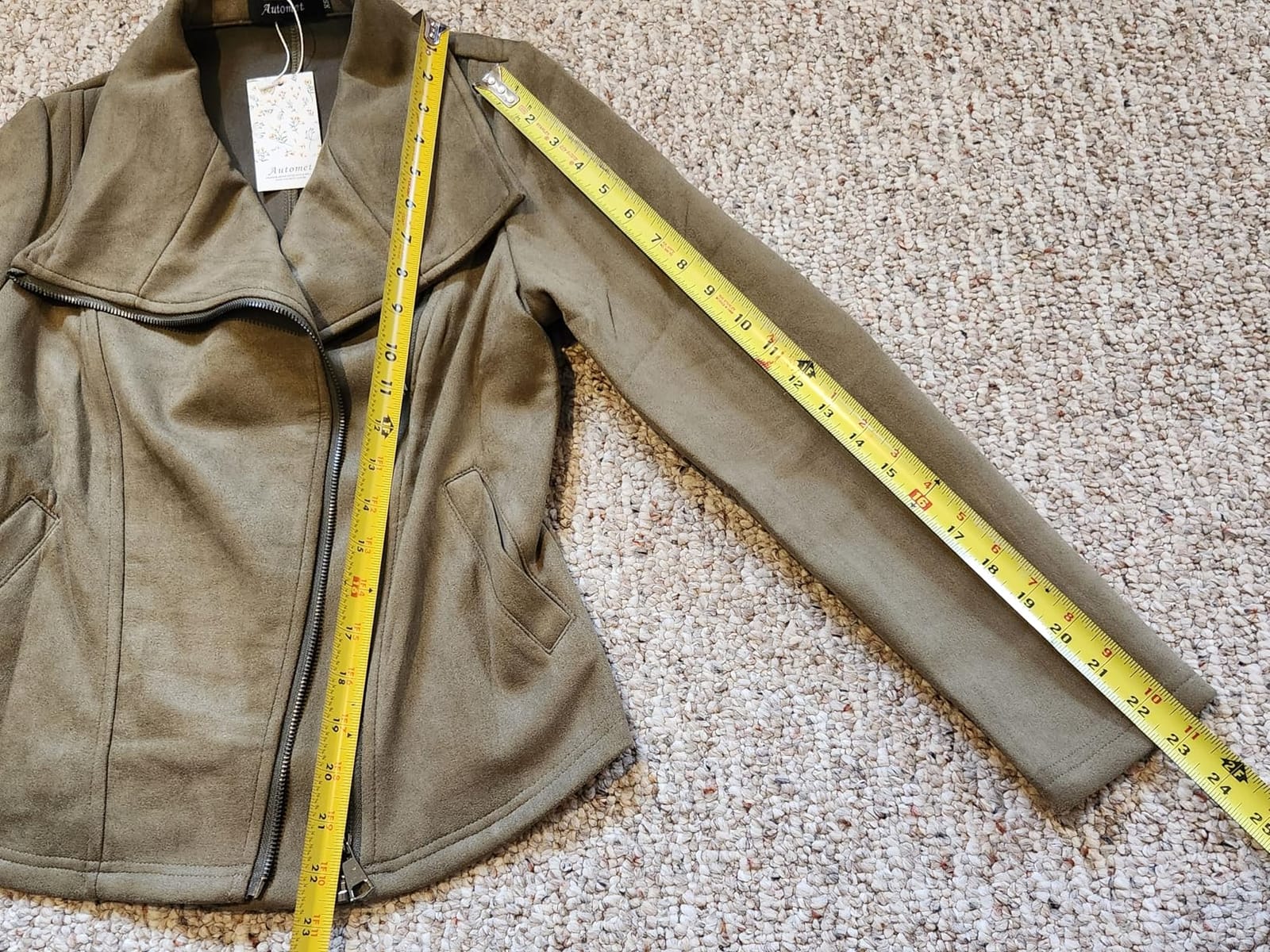 AUTOMET Women's Faux Suede Leather Lightweight Fall Jacket customer photo 2