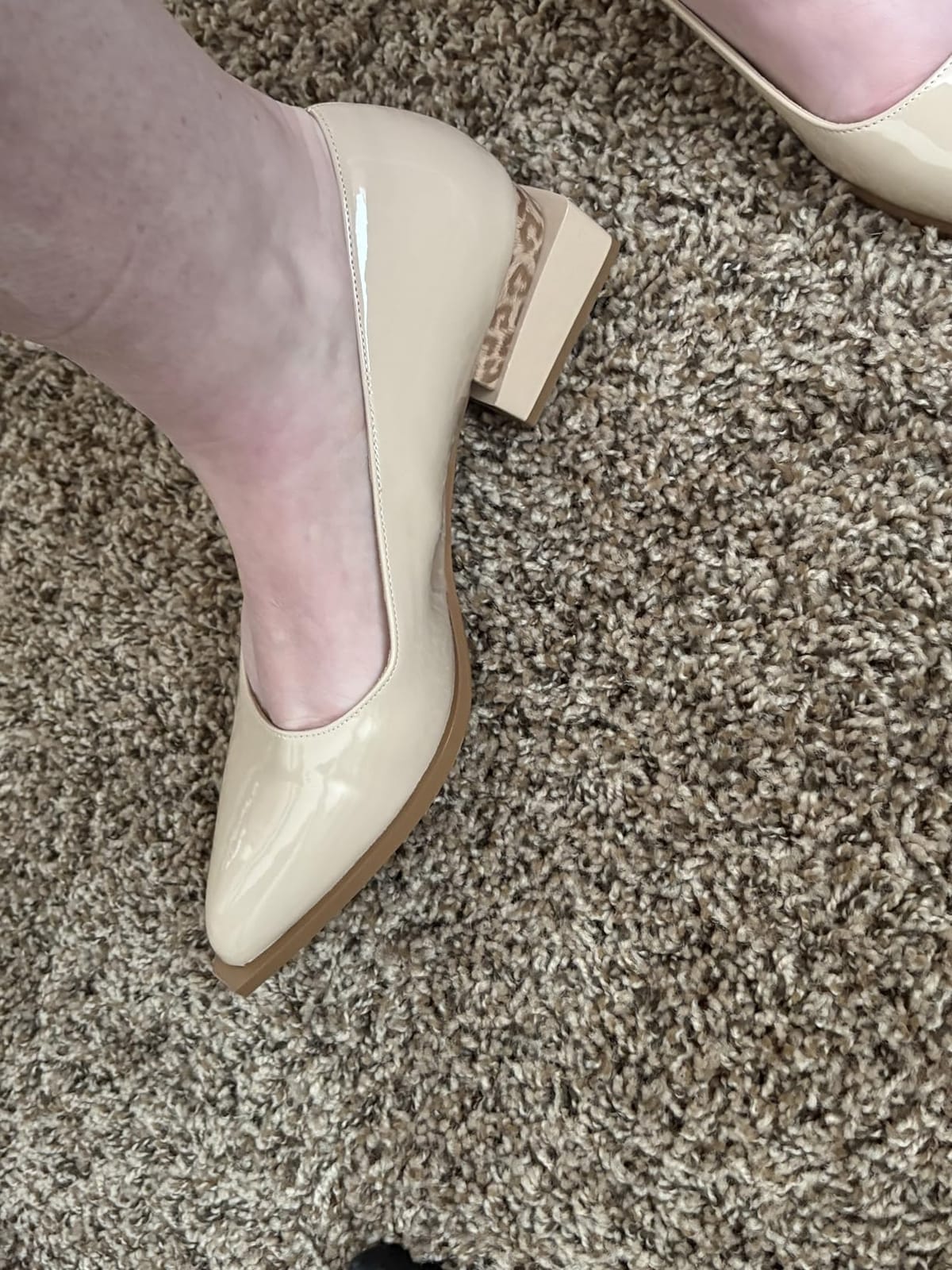 LingxiaUne Dress Shoes for Women, Comfortable Dressy Flats, Womens Chunky Heel Pumps with Arch Support and Pointed Toe customer photo 1