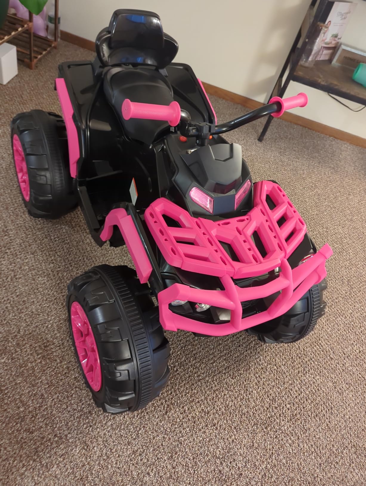 Best Choice Products 12V Kids Ride-On Electric ATV, 4-Wheeler Quad Car Toy w/Bluetooth Audio, 3.7mph Max Speed, Treaded Tires, LED Headlights, Radio - Hot Pink customer photo 2