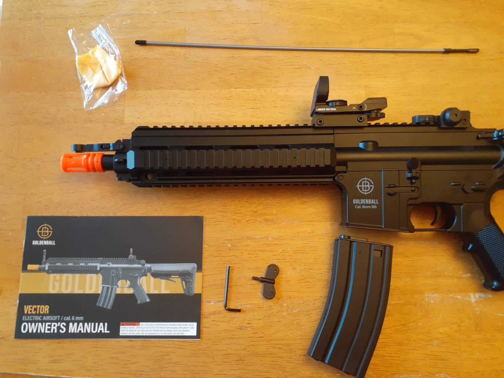 Full Set Airsoft AEG K418 Tactical RIS w/Adjustable Airsoft Stock - Battery, Charger, Red Dot Included customer photo 2