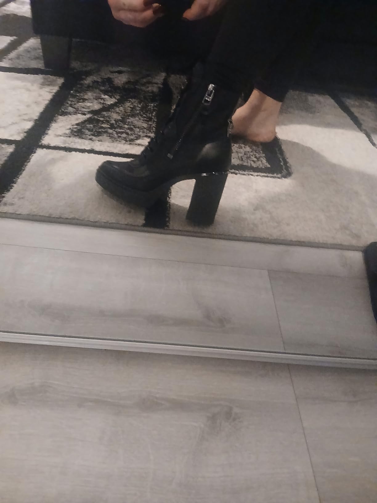 DKNY Women's Toia Platform Combat Boot with Block Heel customer photo 1