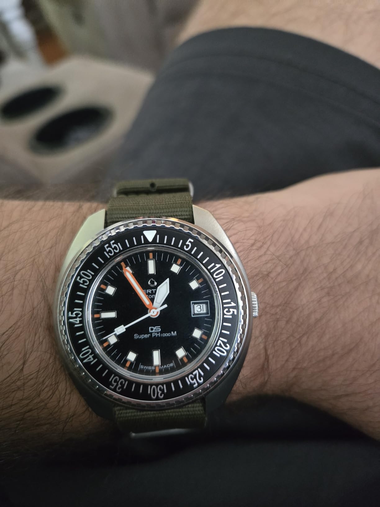 Certina, Mens, DS PH1000M Powermatic 80, Stainless Steel, Swiss Automatic, Watch, Black, Plastic, 20, (C0249071805100) customer photo 1