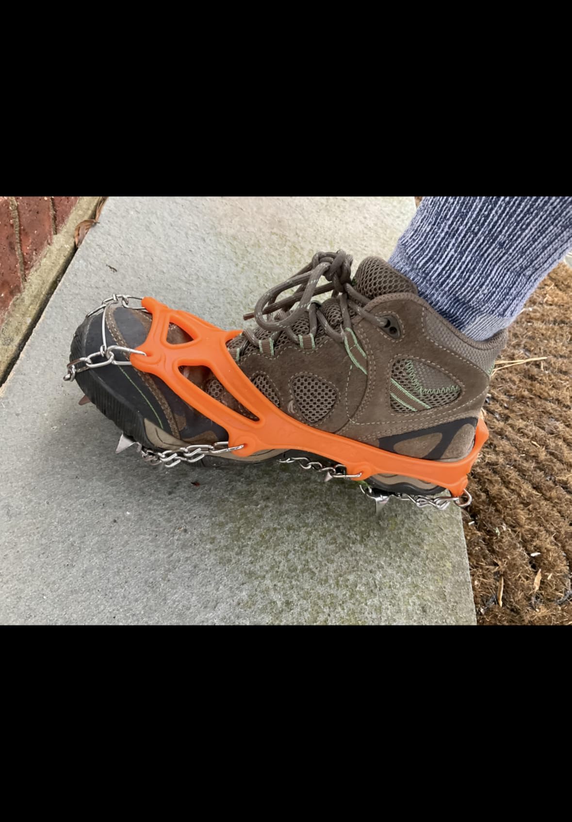 WIN.MAX Crampons for Shoes, Traction Cleats Ice Snow Grips with 19 Stainless Steel Spikes, Shoe Talons Anti - Slip Boots Spikes for Walking, Jogging, Climbing and Hiking customer photo 1