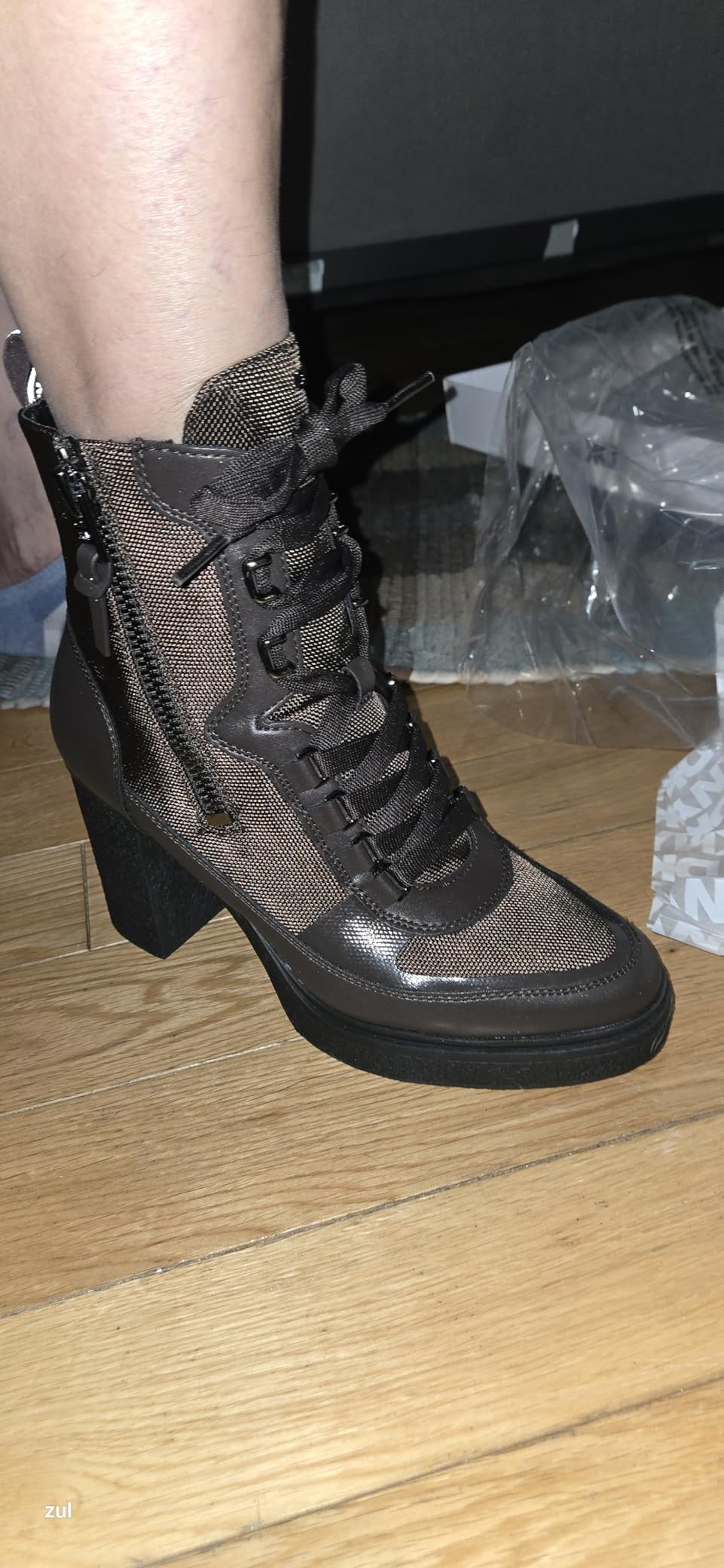 DKNY Women's Toia Platform Combat Boot with Block Heel customer photo 2