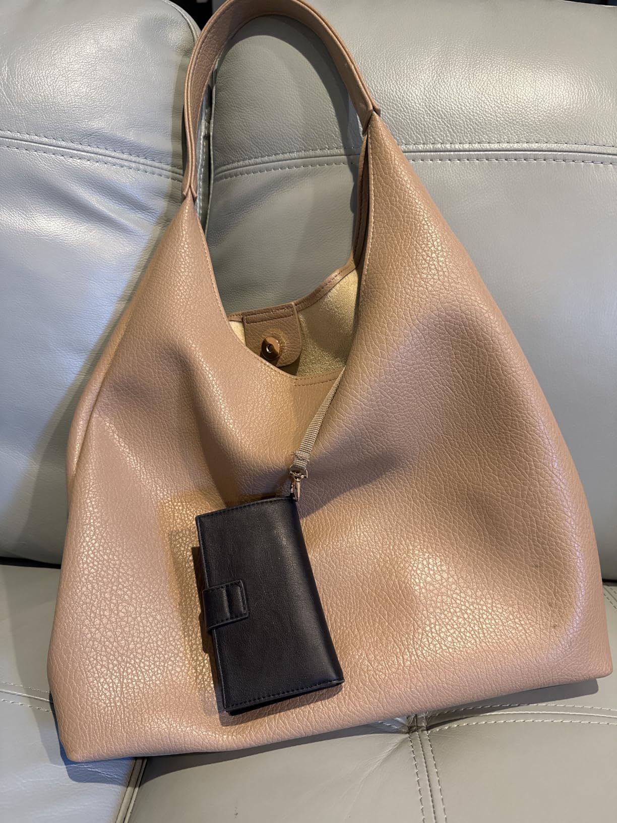 Hobo Bags for Women Soft Vegan Leather Shoulder Handbag Slouchy Tote Purses customer photo 2