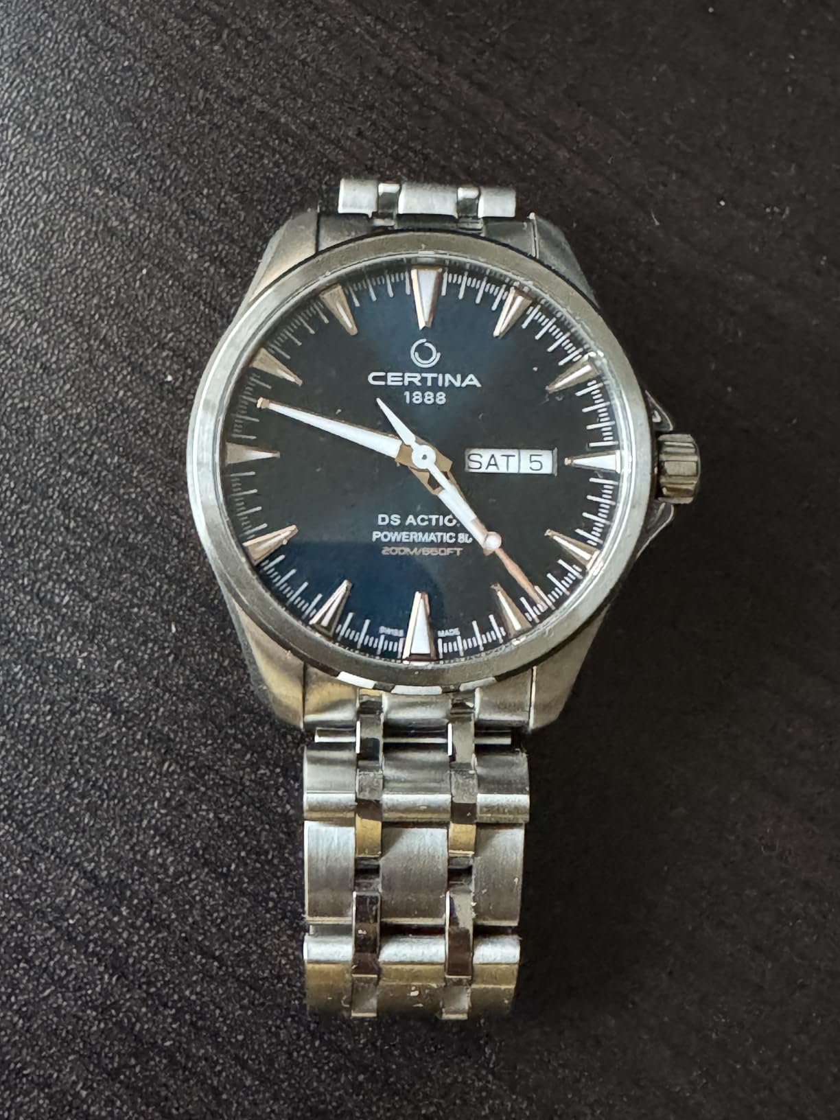 Certina, Mens, DS Action Day-Date Powermatic 80, Stainless Steel, Swiss Automatic, Watch, Blue, Plastic, 20 (C0324301804101) customer photo 2