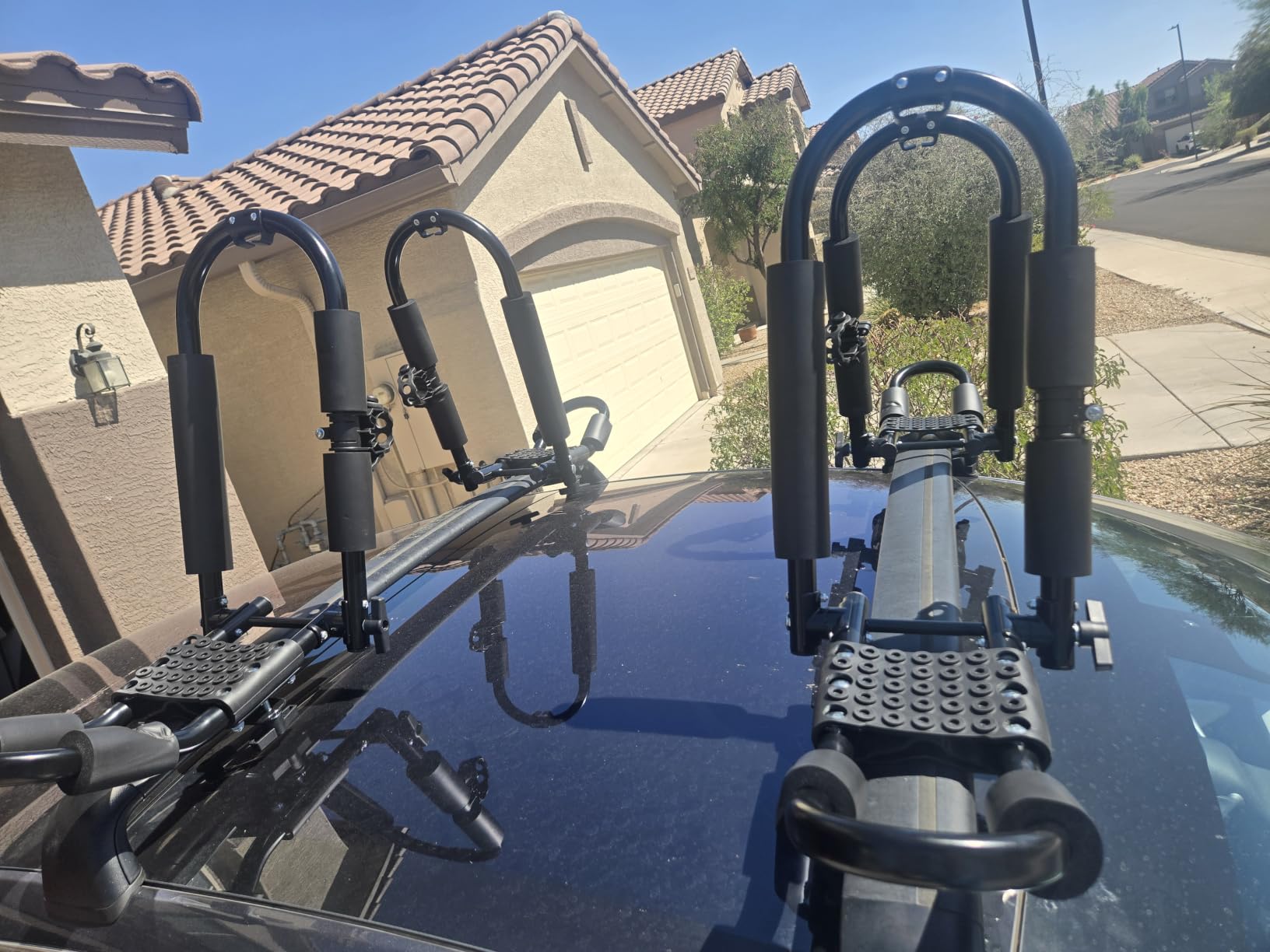 FORWODE Premium Kayak Roof Rack, 2 Pair J-Bar Roof Rack, Folding Adjustable Rack, Heavy Duty Kayak Roof Carrier 2 Kayak, Canoe, SUV, Surfboard on SUV, Car and Truck Crossbar customer photo 2