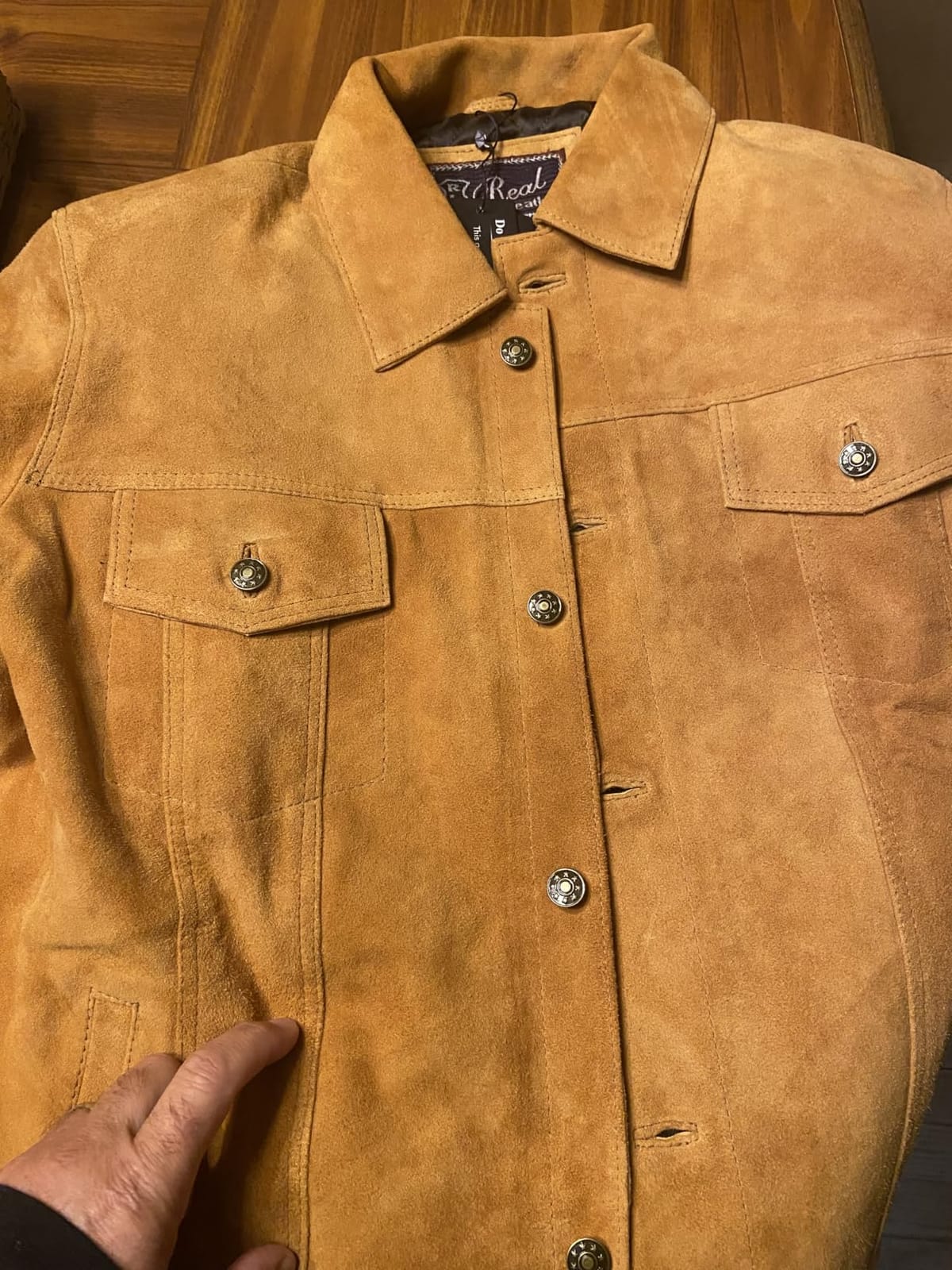 LP-FACON Mens Western Style Trucker Suede Leather Jacket customer photo 1