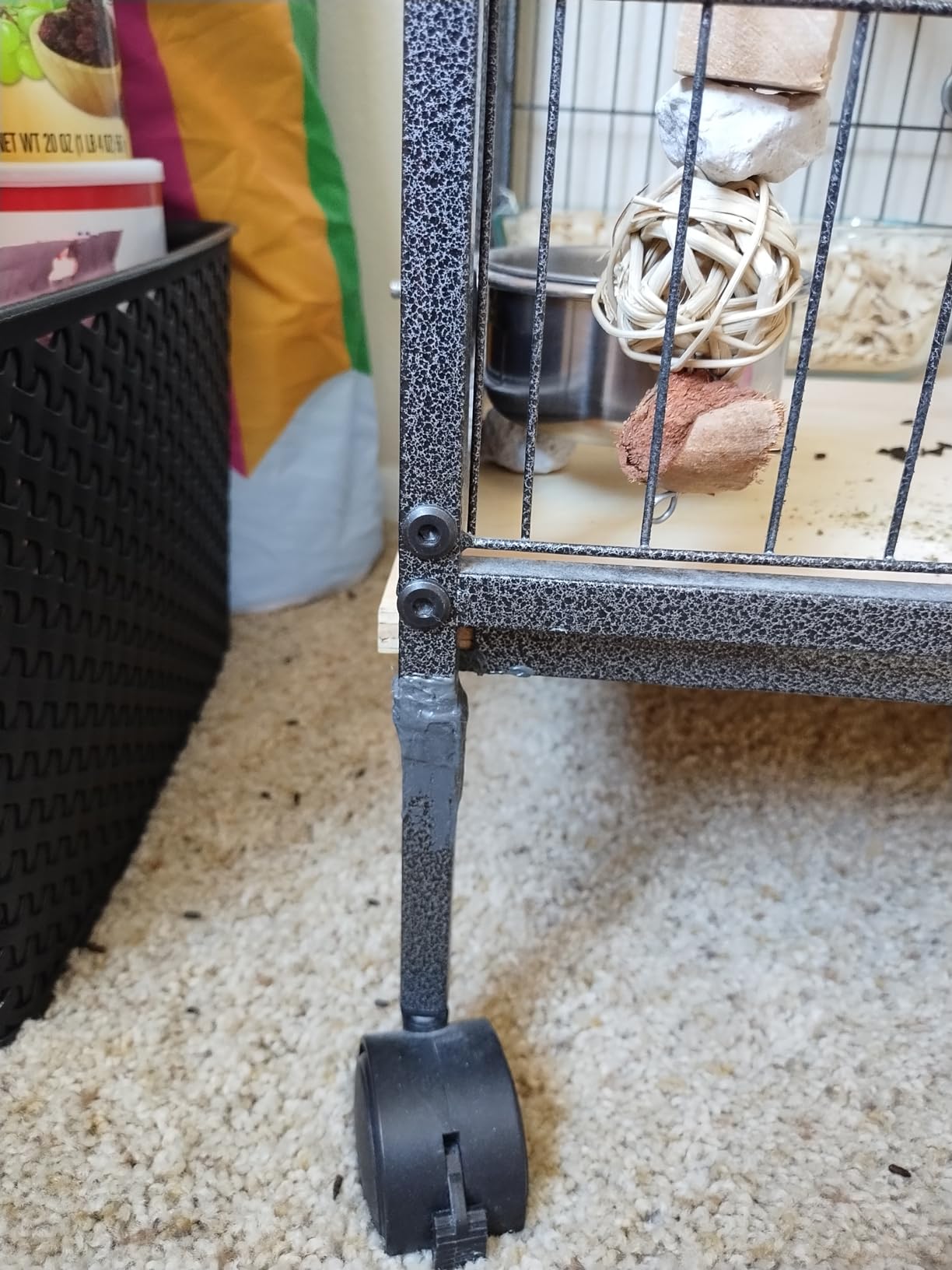 PawHut Metal Small Animal Cage, 4-Tiers Rolling Big Ferret Cage with Hammock, Removable Tray, for Chinchilla, Sugar Glider, White customer photo 2