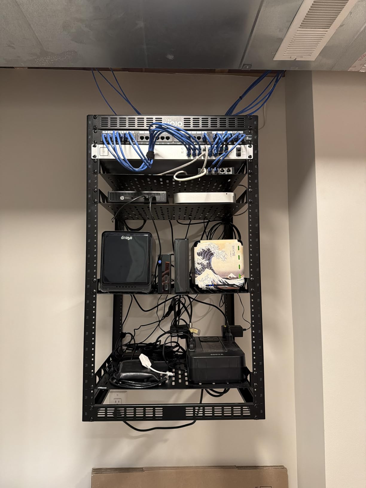 Tecmojo 12U Open Frame Network Rack for IT & AV Gear, AV Rack Floor Standing or Wall Mounted,with 2 PCS 1U Rack Shelves & Mounting Hardware,Network Rack for 19