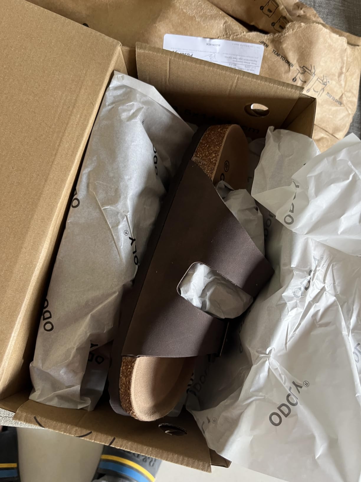 Unisex Comfortable Cork Footbed Slide Sandals with Arch Support customer photo 1