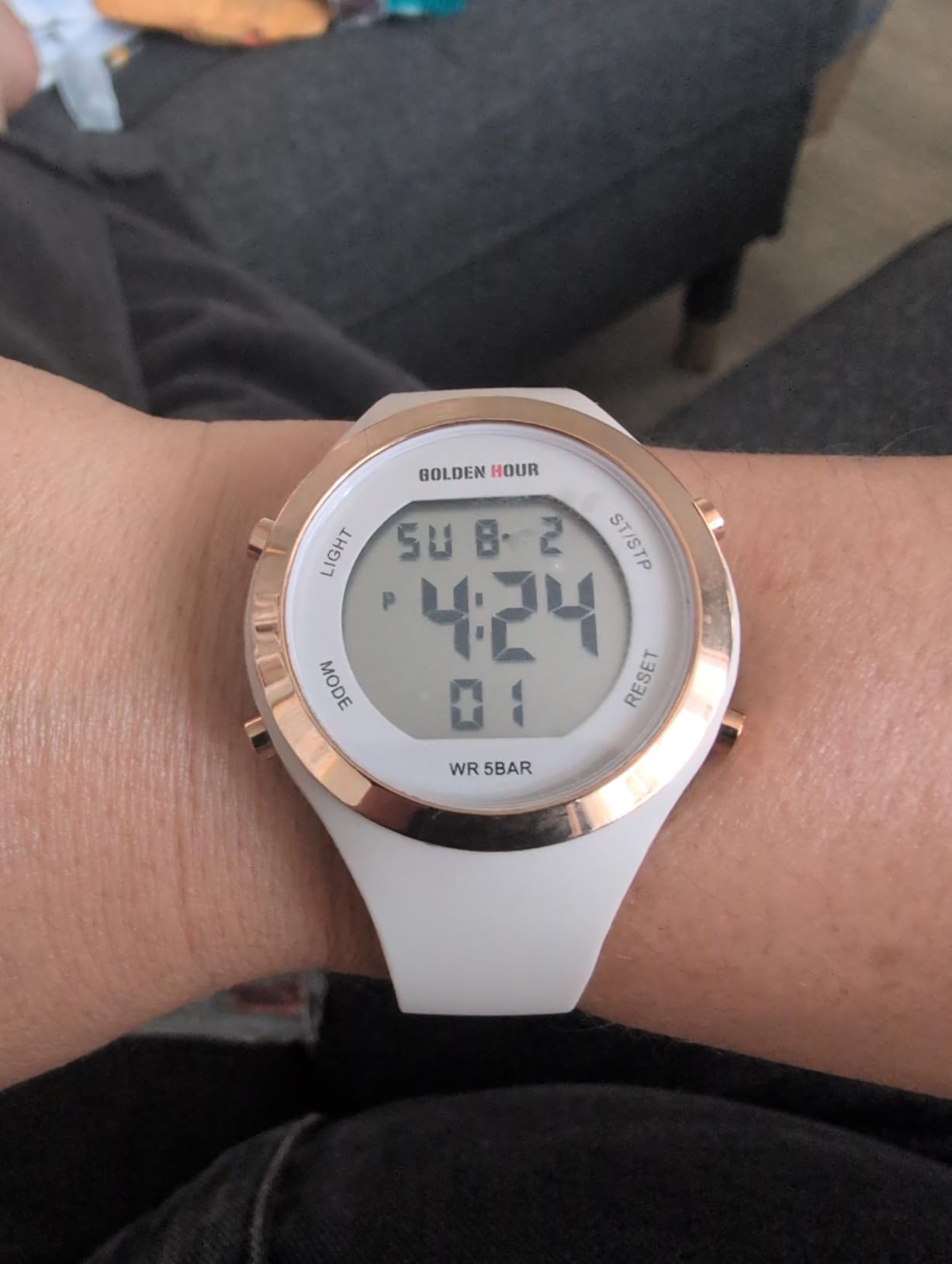GOLDEN HOUR Waterproof Sport Women's Digital Chronograph Silicone Strap Watch customer photo 2