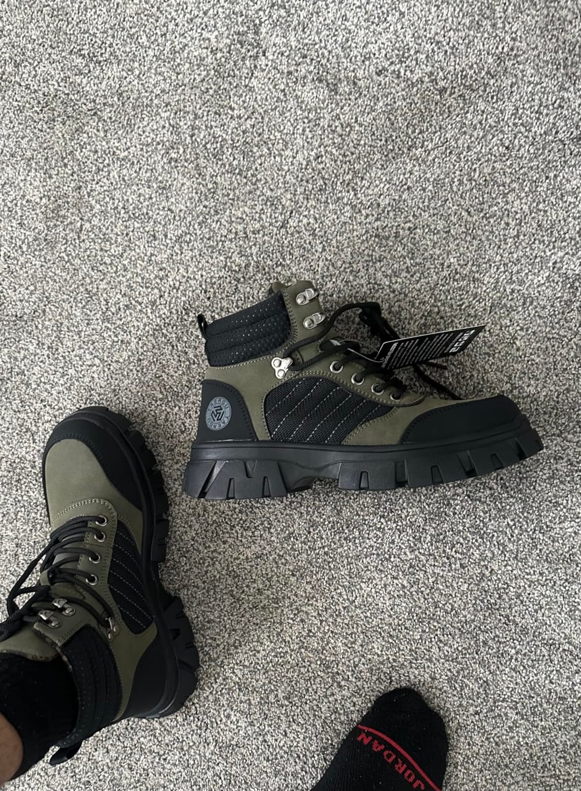 KELODON Waterproof Steel Toe Boots For Men-6 Inch Comfortable Mens Safety Work Boots Indestructible Steel Toe Shoes Lightweight Non Slip Puncture Resistant Industrial Construction Boot customer photo 2