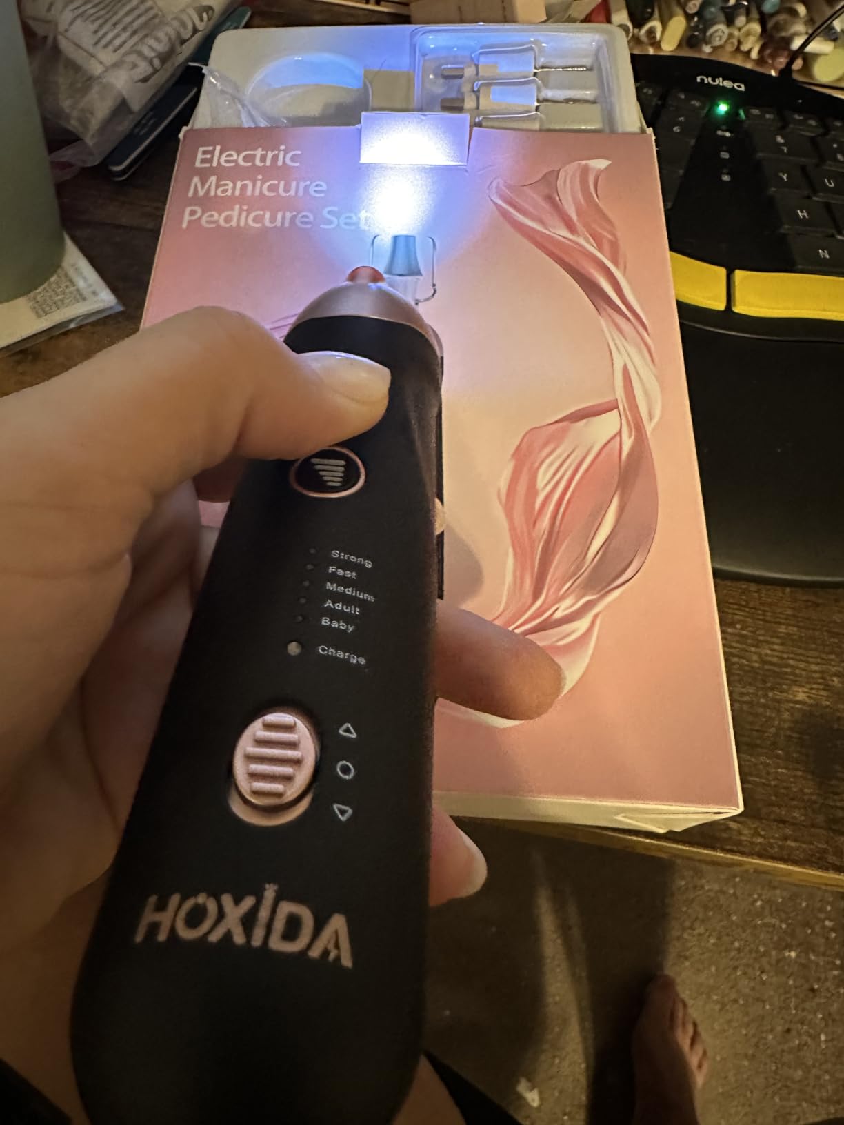 Hoxida Electric Nail File Toe Nail Grinder for Thick Toenails Manicure Kit customer photo 2