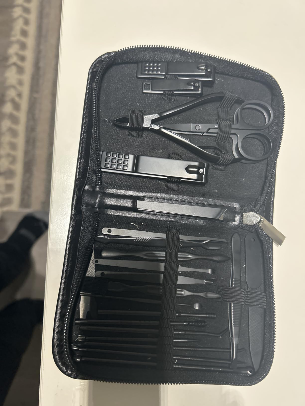 26Pcs Manicure Nail Clipper Set for Men Women Gift, Black Case | Family & Travel Essential, Professional Tools, Pedicure Kit, Mens Grooming, Fully Functional, Heavy Duty Steel customer photo 1