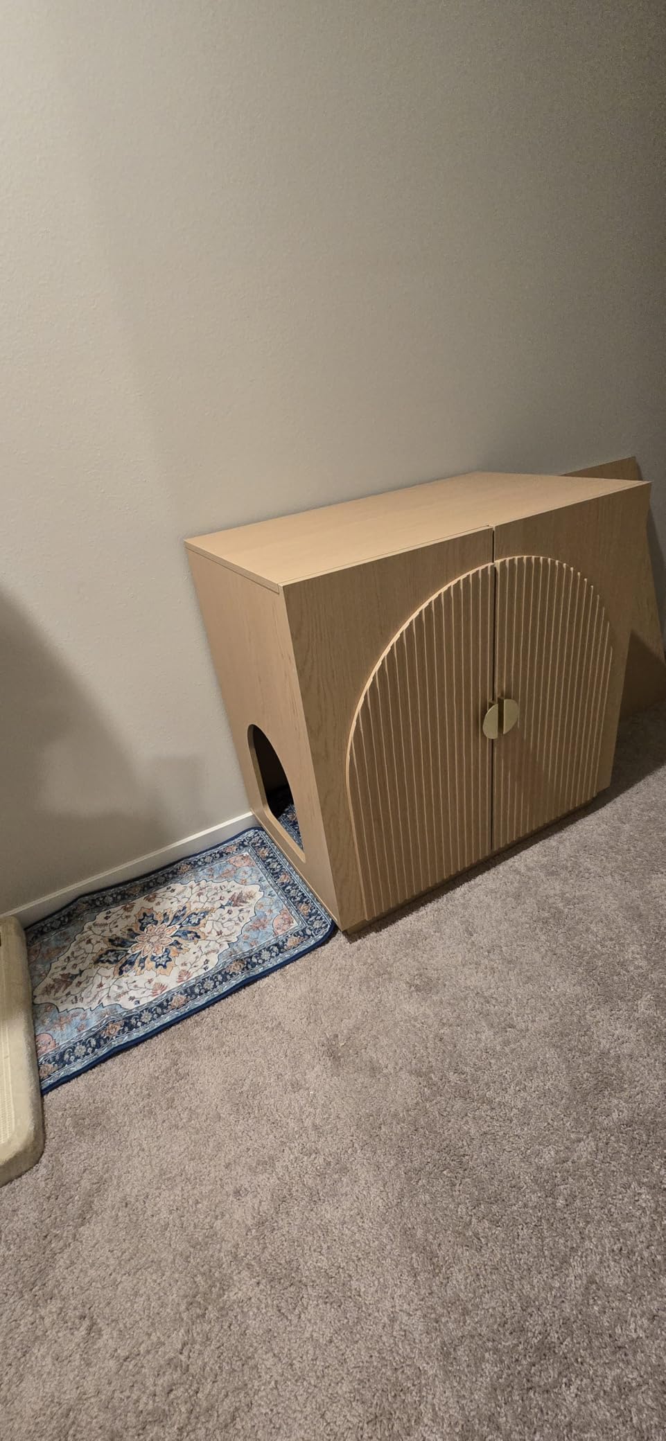 Amunrbrek Large/Tall Litter Box Enclosure, Modern Wooden Litter Box Furniture for XL Litterbox with Hidden Storage as Sideboard Cabinet (Black) customer photo 1