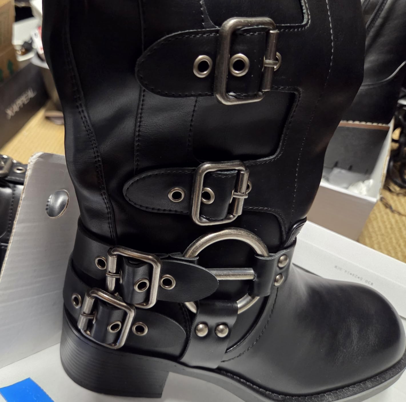 DREAM PAIRS Women's Knee High Biker Moto Boots customer photo 2
