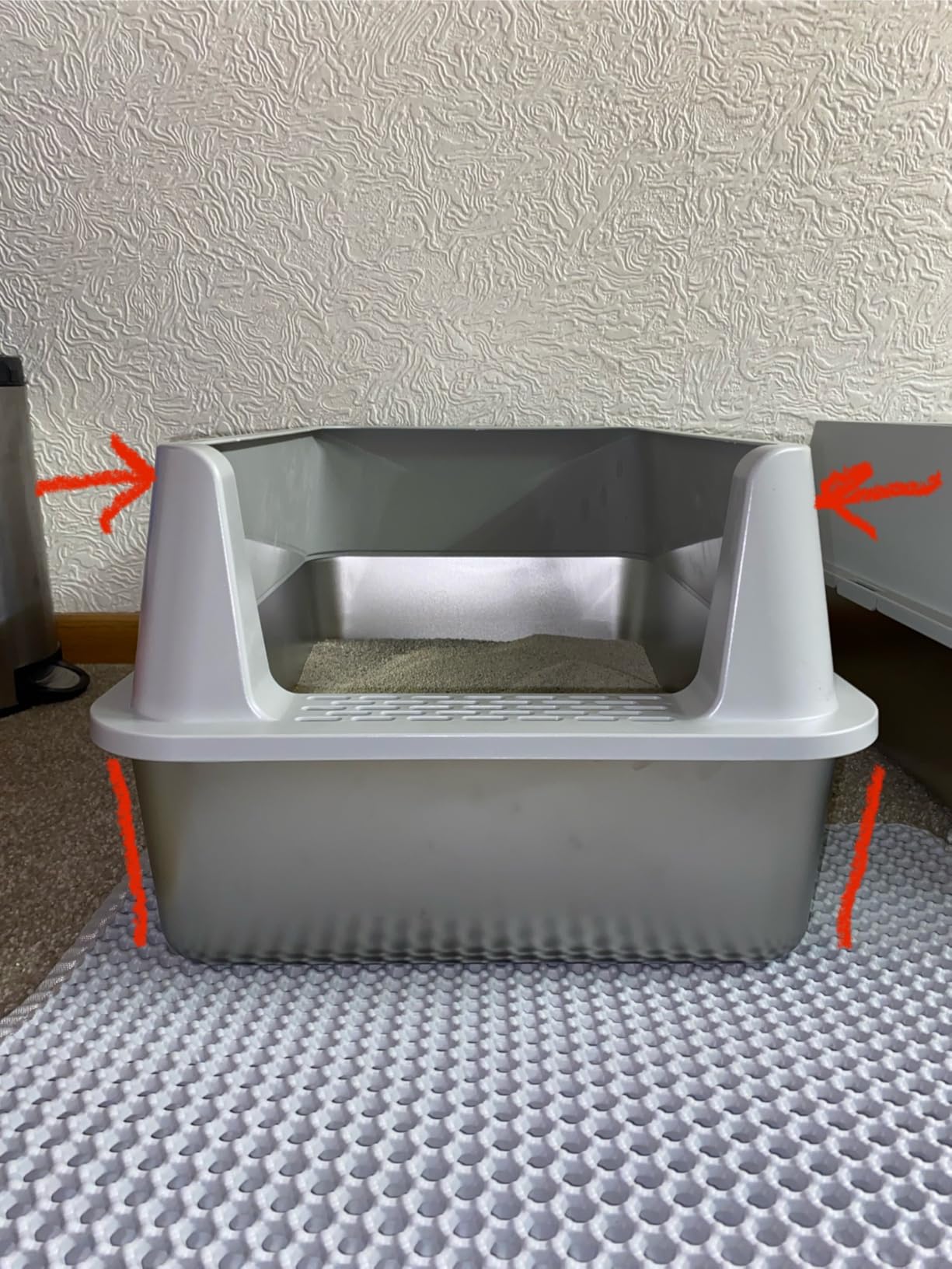 Stainless Steel Litter Box,XXL Metal Cat Litter Box for Big Cats 8IN Deep, Cat LitterBox High Sided Pet Toilet Easy to Clean,Cats Litter Pan for Adult Cats,Non Stick, No Smell customer photo 2