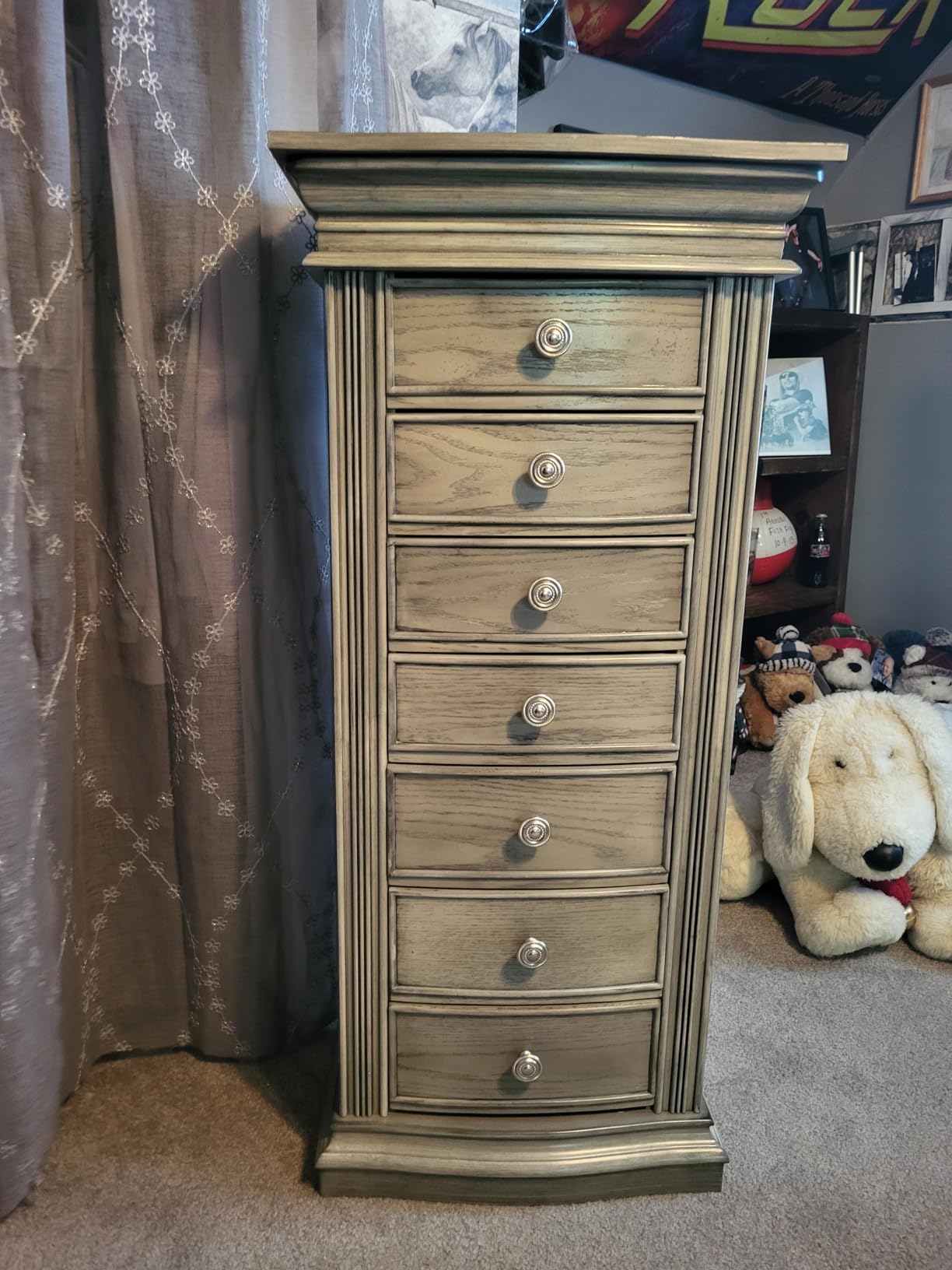 Hives and Honey Landry Standing Jewelry Armoire Cabinet - Jewelry Storage Organizer with Flip-Top Mirror, Side Doors, 7 Drawers, Necklace, Earring, and Bracelet Storage, Walnut customer photo 1