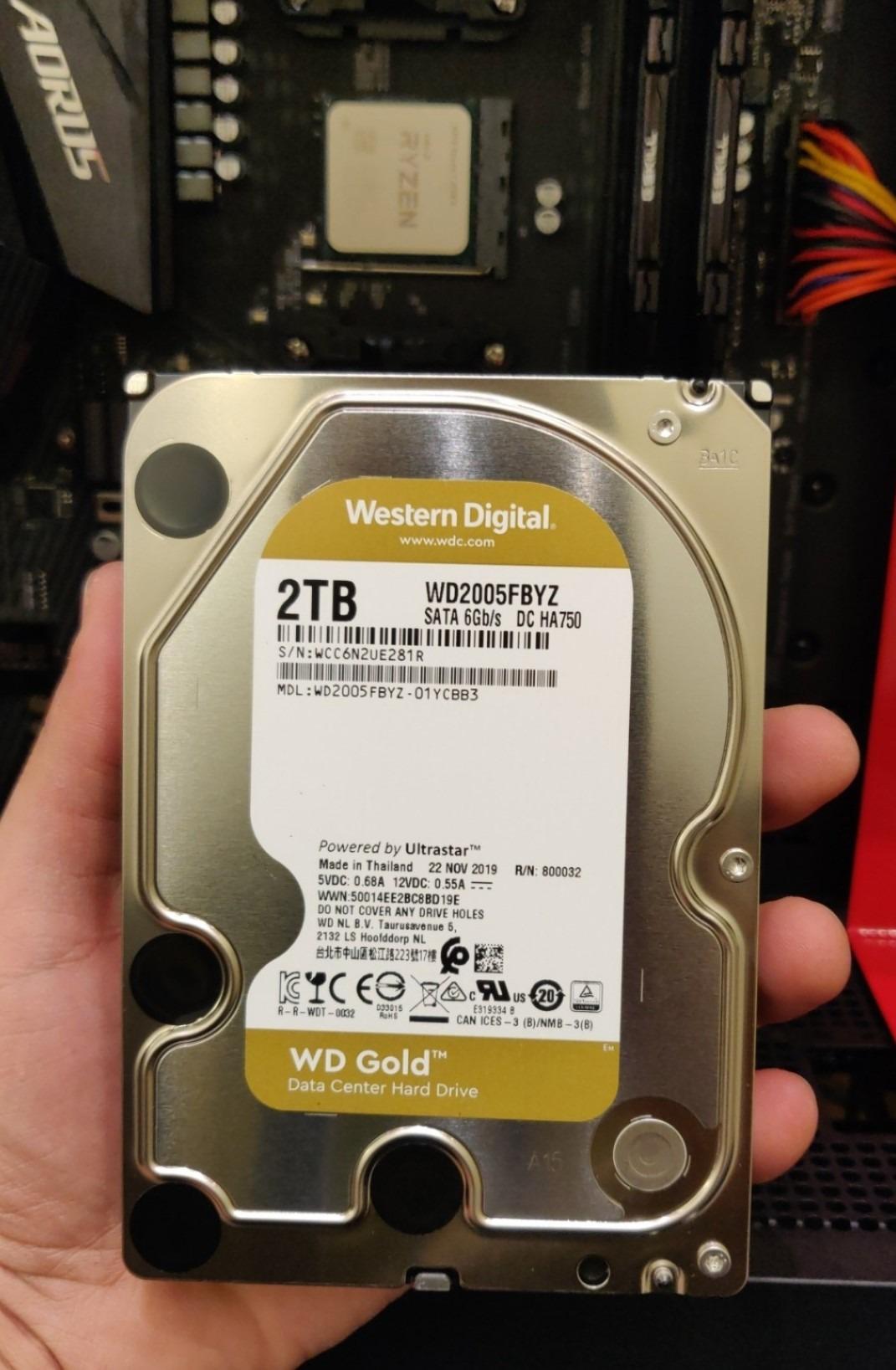 Western Digital 6TB WD Gold Enterprise Class Internal Hard Drive - 7200 RPM Class, SATA 6 Gb/s, 256 MB Cache, 3.5