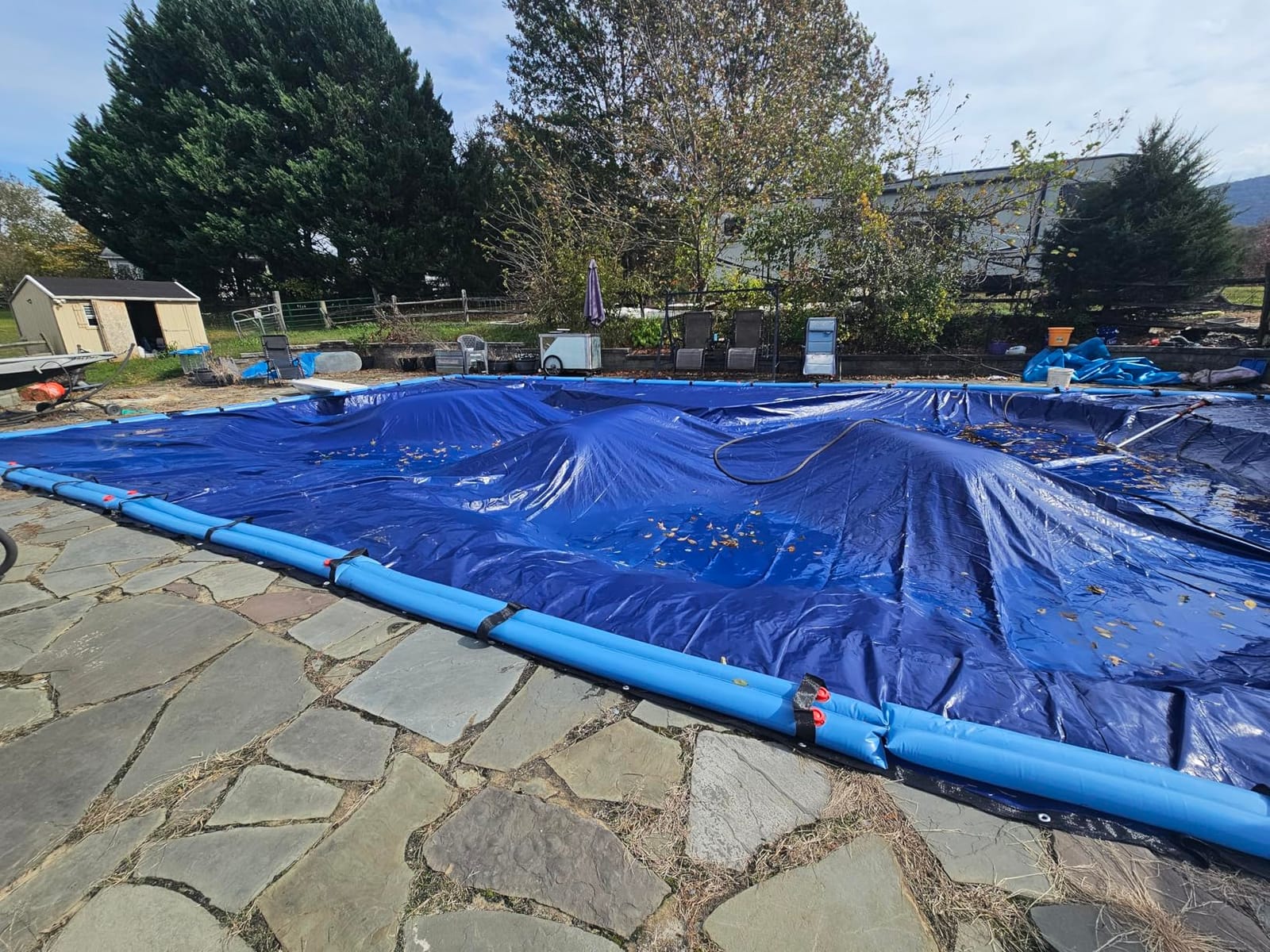 20x40 ft Rectangle Heavy Duty Inground Pool Cover, Navy Blue, Premium customer photo 1