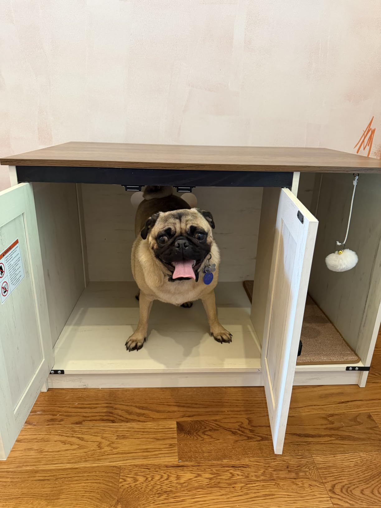 Hzuaneri Cat Litter Box Enclosure, Hidden Litter Box Cabinet Furniture customer photo 1