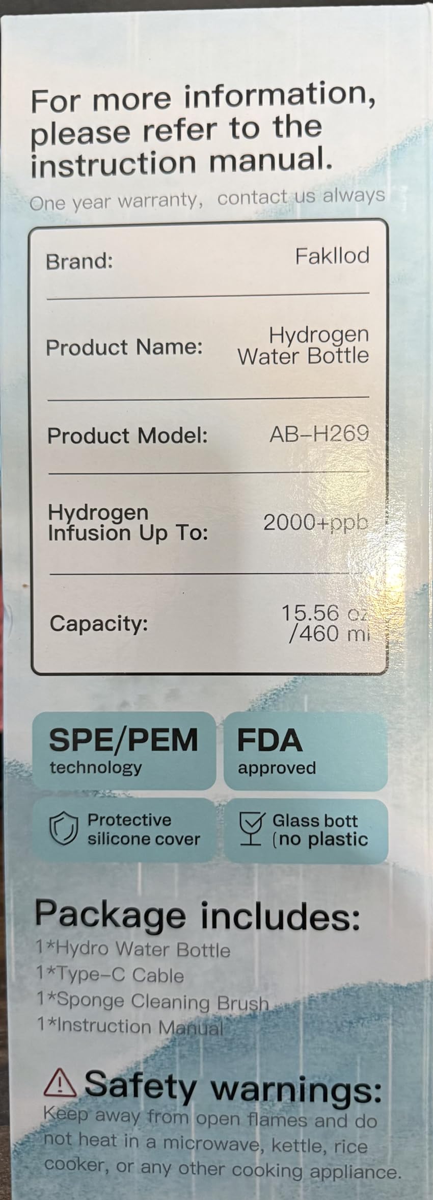 Fakllod Hydrogen Water Bottle Generator, Portable Rechargeable aquahealth Hydrogen Water, Hydrogen Water Ionizer Machine, with SPE/PEM Technology, for Home Office Travel Fitness Drinking customer photo 1
