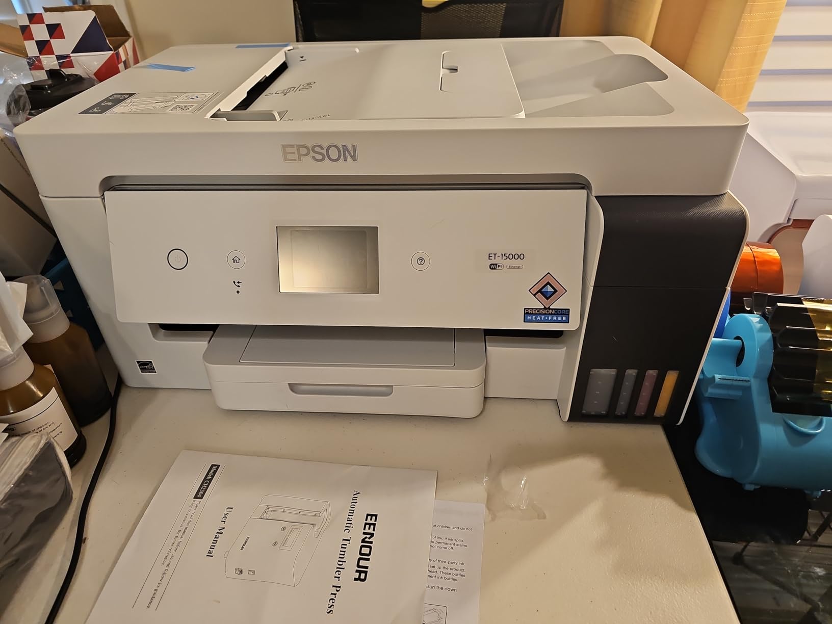 Pinckney Cartridge-Free Super-Tank Printer with Sublimation Ink Bundle for Heat Transfers, Easy Fill, Built-in Scanner & Copier and Printing up to 13 x 19 Inches (Wide Format) customer photo 1