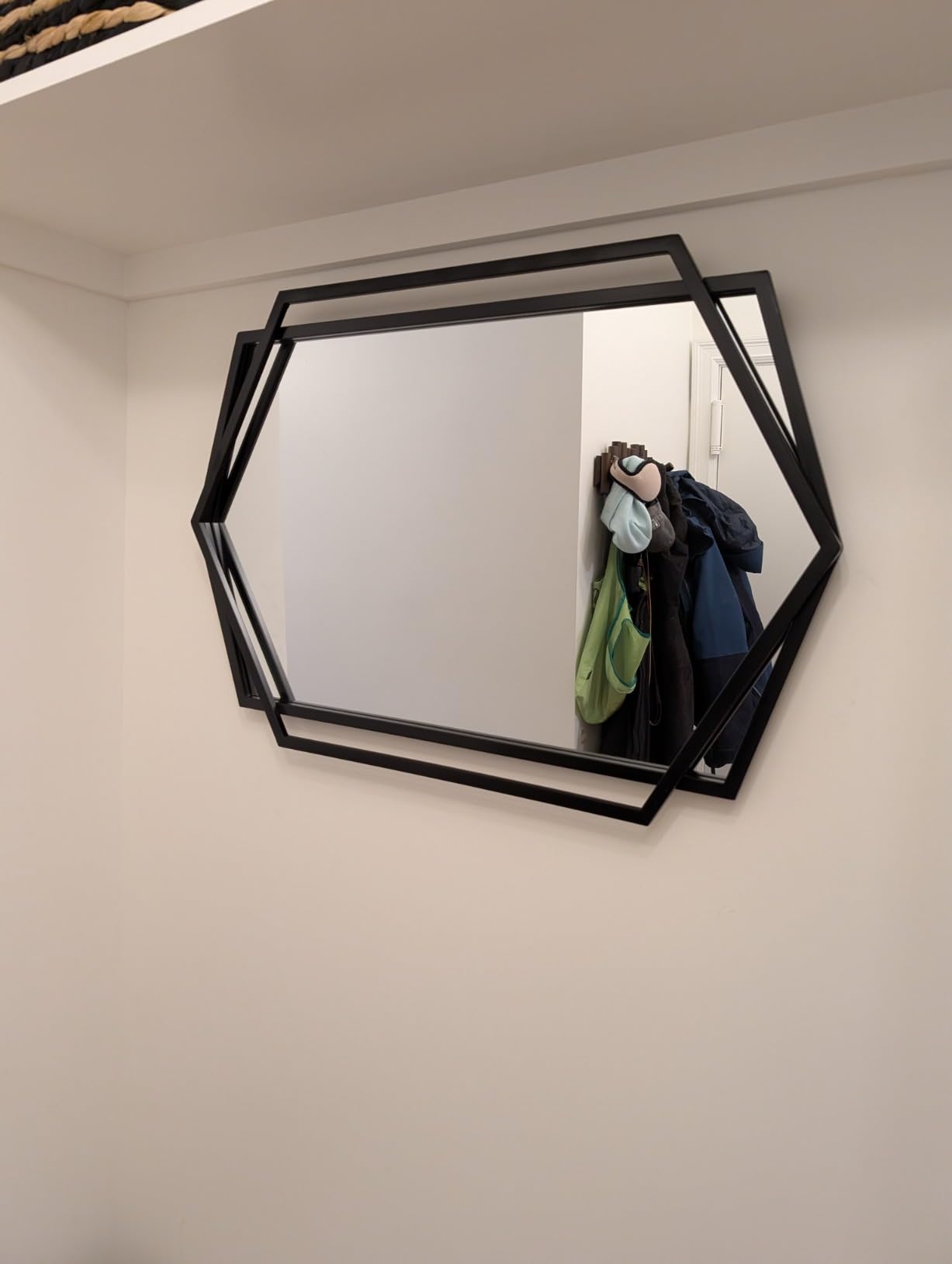LuxenHome 3-Piece Black Metal Rectangular Wall Mirror Set | Black Accent Entryway Wall Mirror, Mounted Living Room Dining Room Decor customer photo 1