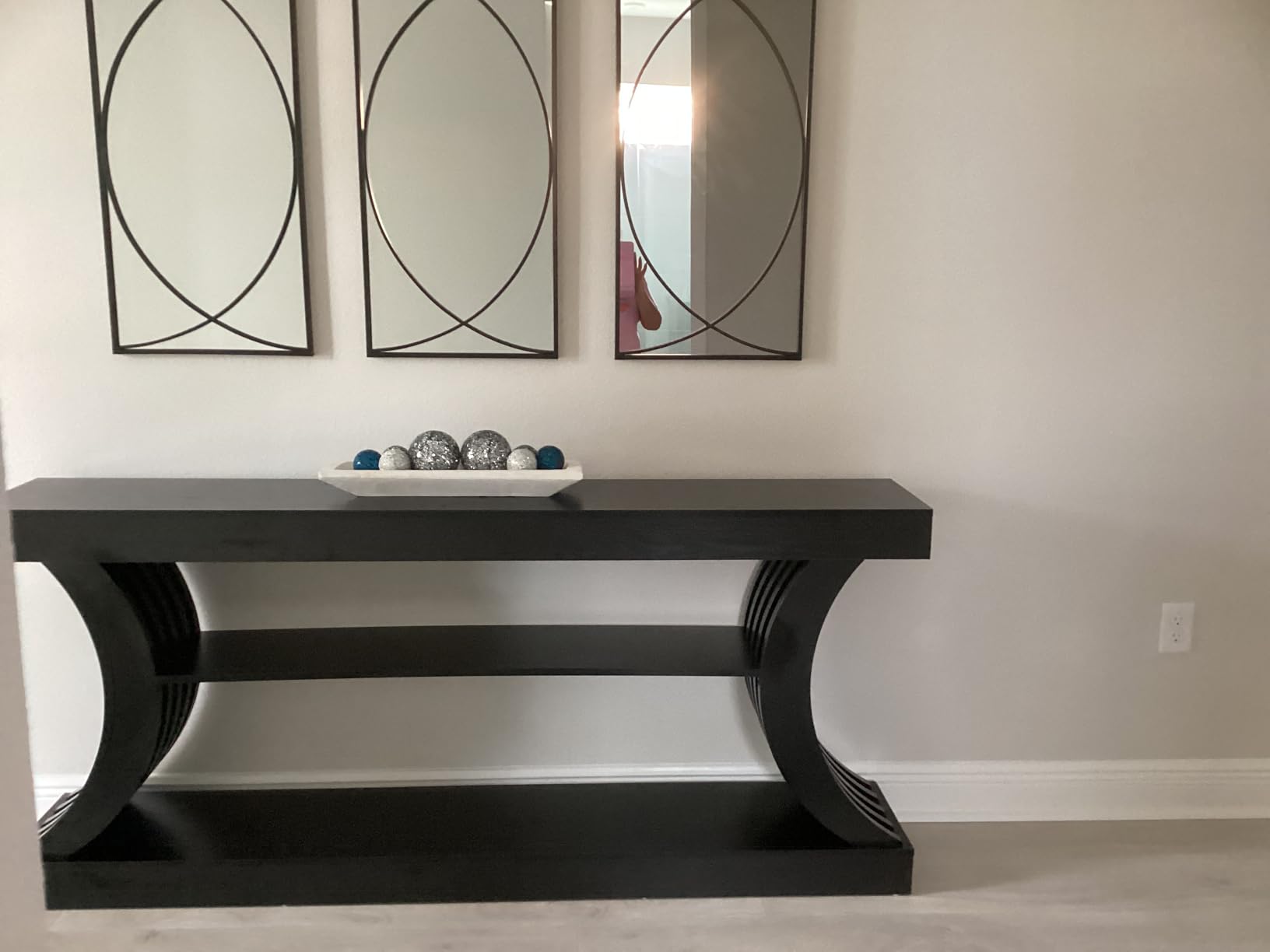 LuxenHome 3-Piece Black Metal Rectangular Wall Mirror Set | Black Accent Entryway Wall Mirror, Mounted Living Room Dining Room Decor customer photo 2