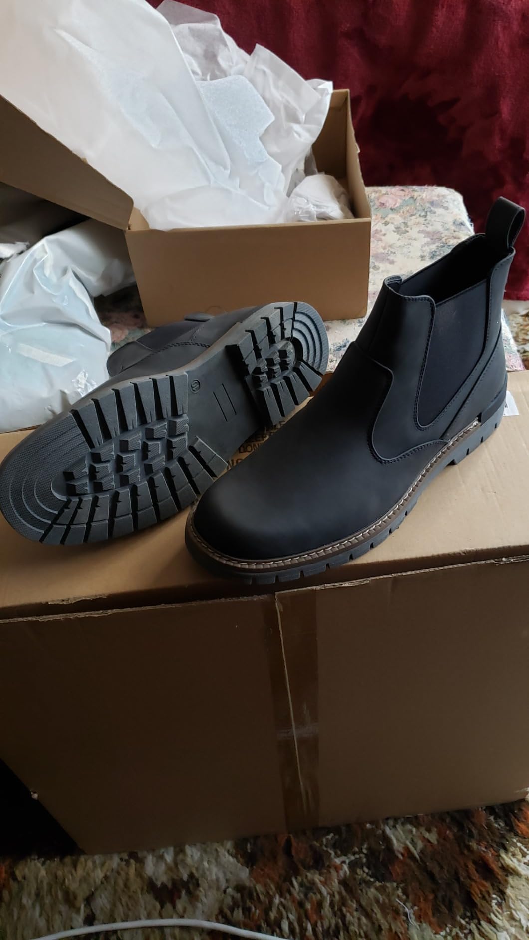 Jousen Men's Chelsea Boots Slip-On Casual Boots customer photo 1