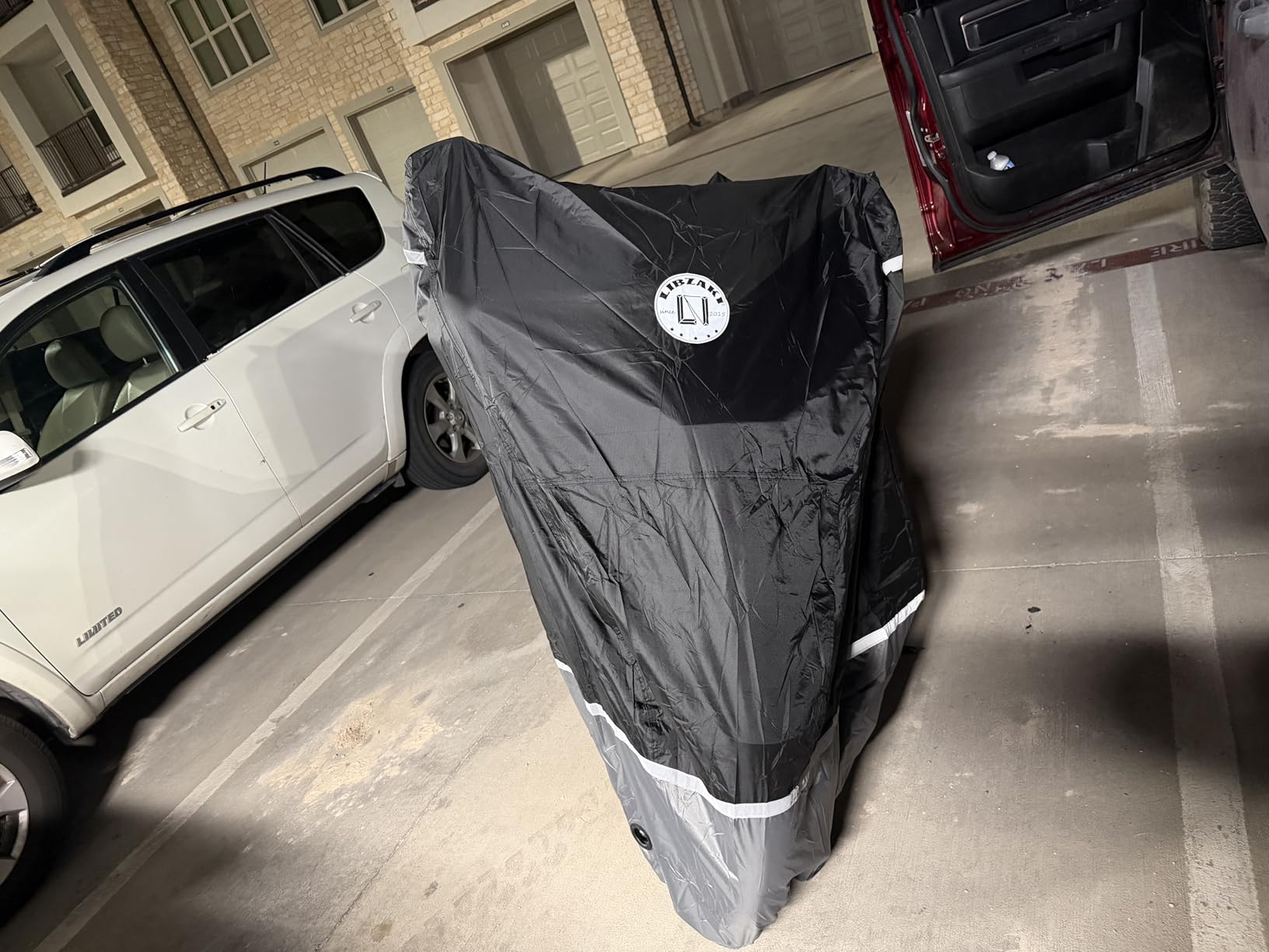 Motorcycle Cover 420D Heavy Duty Storage for Touring Models Harley Davidson Road King,Road Glide,Street Glide,Electra Glide,Heritage Classic,Low Rider-ST,and Most Motorcycles Orange customer photo 1