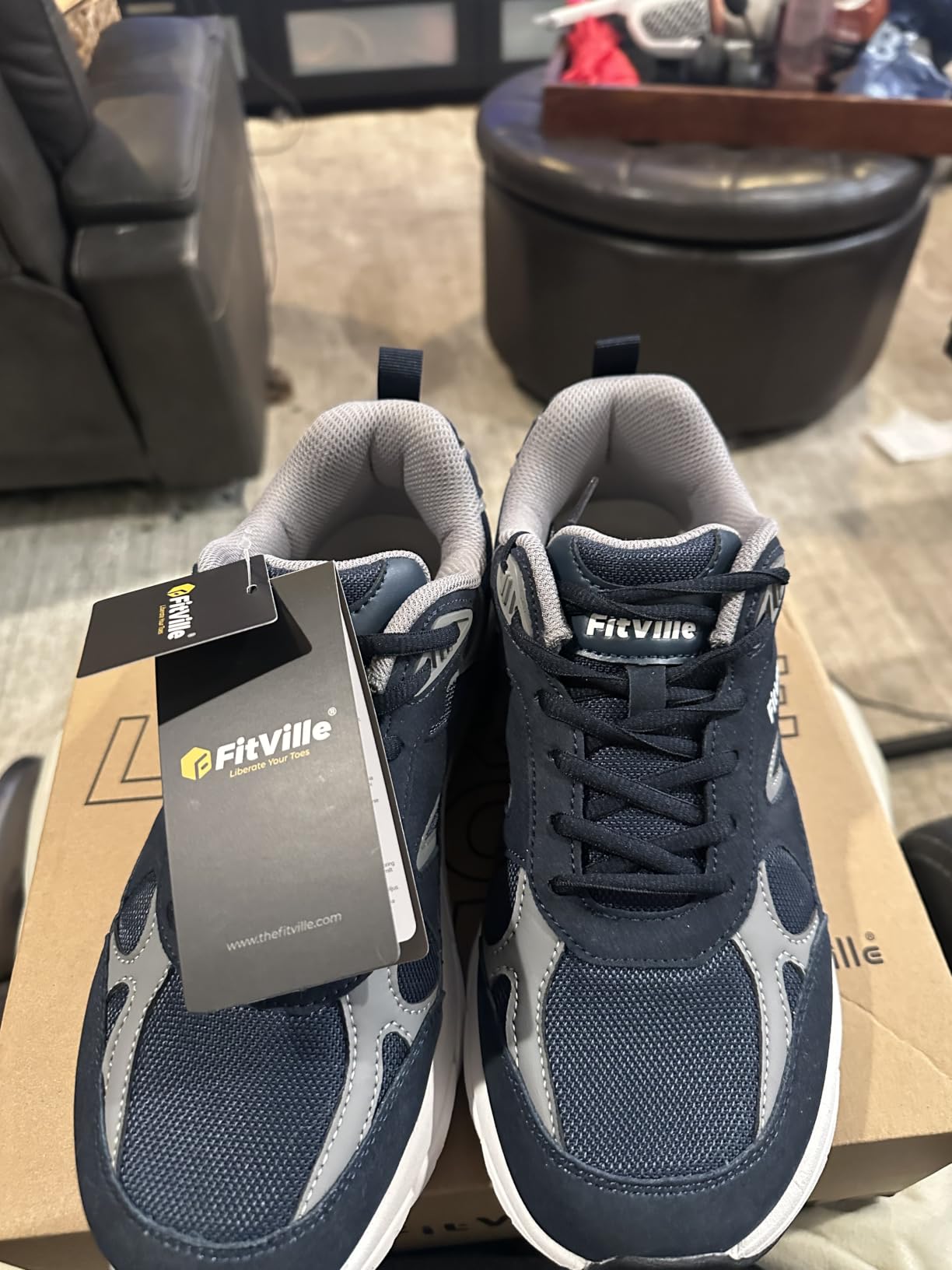 FitVille Wide Walking Shoes for Men Extra Wide Width Sneakers with Arch Support for Flat Feet Heel Pain Relief Plantar Fasciitis - Rebound NEO V1 customer photo 1