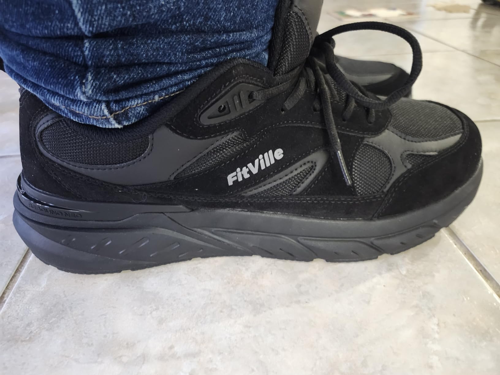 FitVille Wide Walking Shoes for Men Extra Wide Width Sneakers with Arch Support for Flat Feet Heel Pain Relief Plantar Fasciitis - Rebound NEO V1 customer photo 1