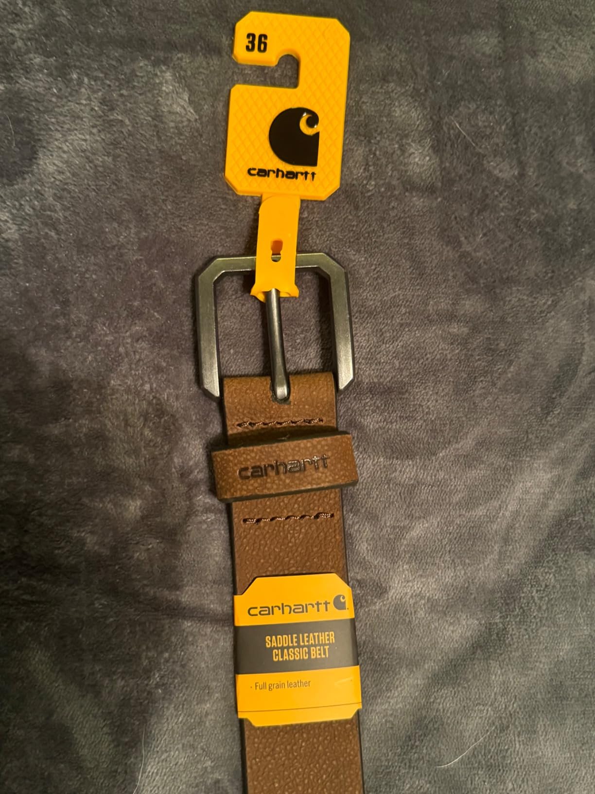 Carhartt Men's Durable Full Grain Saddle Leather Classic Belts, W/Rugged Antique Nickel Hardware customer photo 1