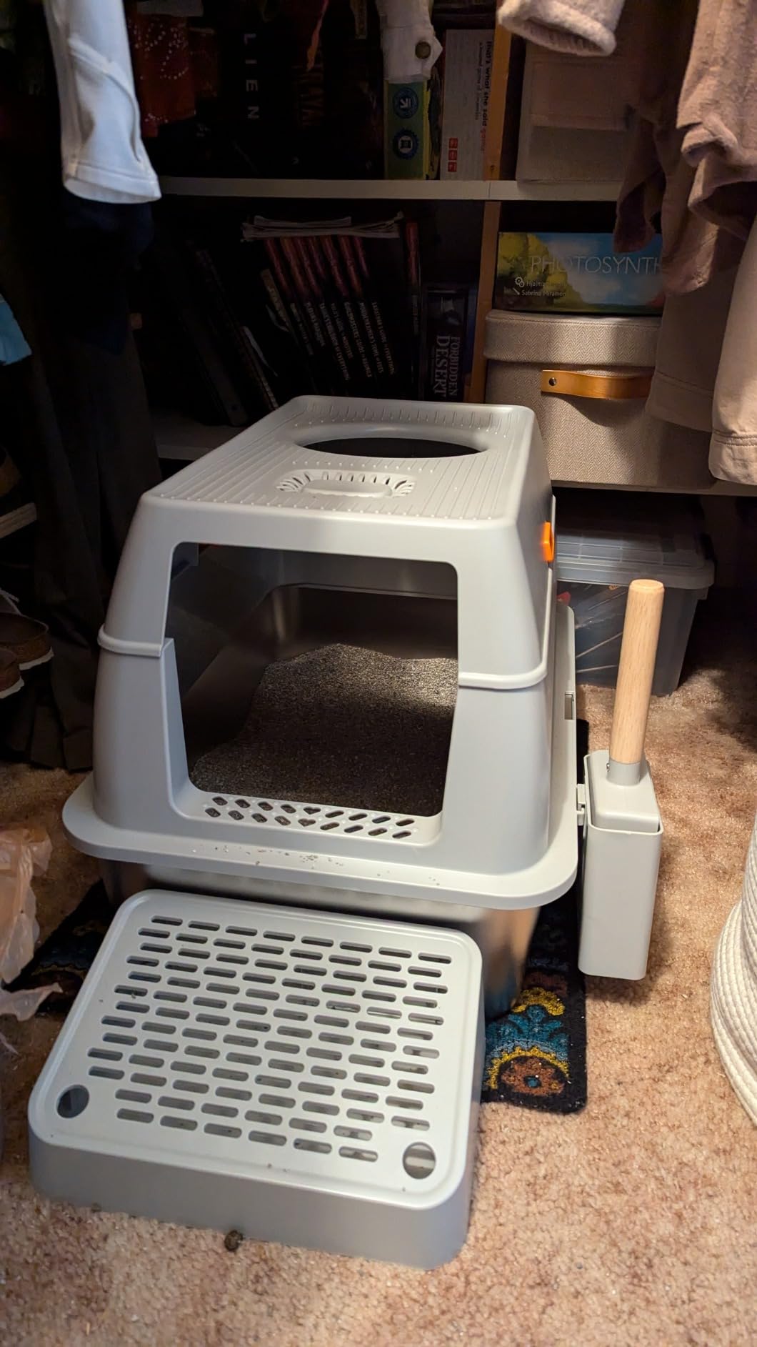 Stainless Steel Cat Litter Box with Removable Lid, XL Enclosed-Grey customer photo 1