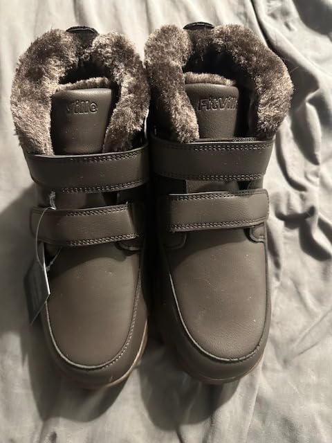 FitVille Extra Wide Men's Winter Boots Fur Lined Snow Boots for Men customer photo 1