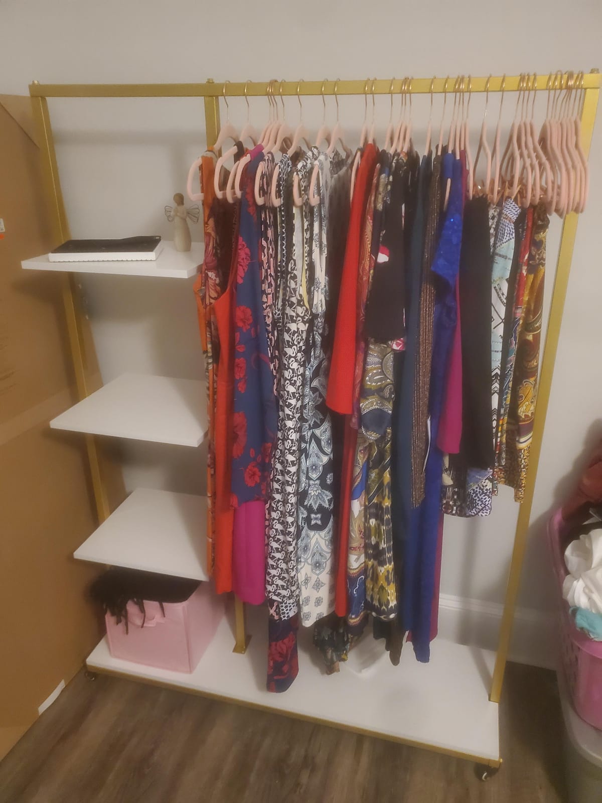 Industrial Pipe Clothing Rack, Heavy Duty Metal Clothes Rack with Double Rods, Freestanding Garment Rack for Bedroom Boutique Retail Use customer photo 1