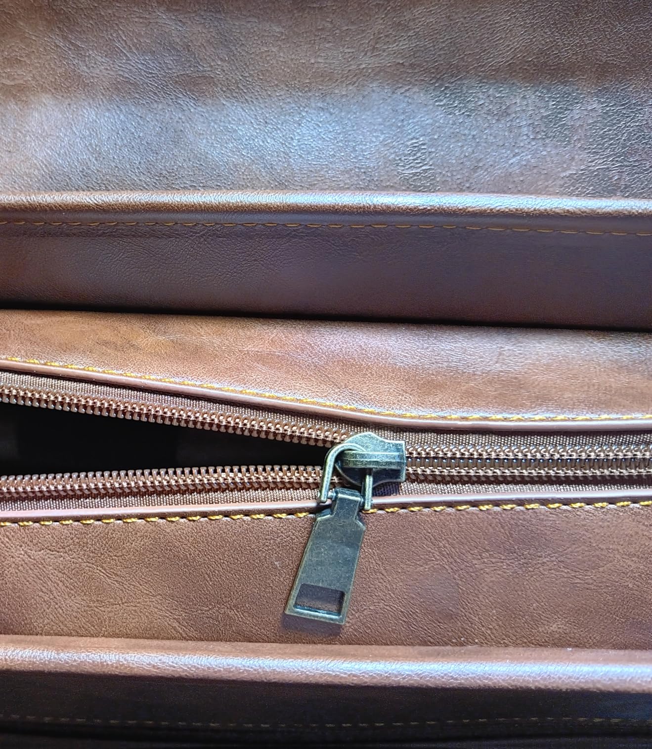 RAINSMORE Mens Messenger Bag 17 Inch Waterproof Vintage Leather Laptop Bag | Large Laptop Briefcase Satchel Bag Computer Shoulder Bag for Office Business Travel College customer photo 2