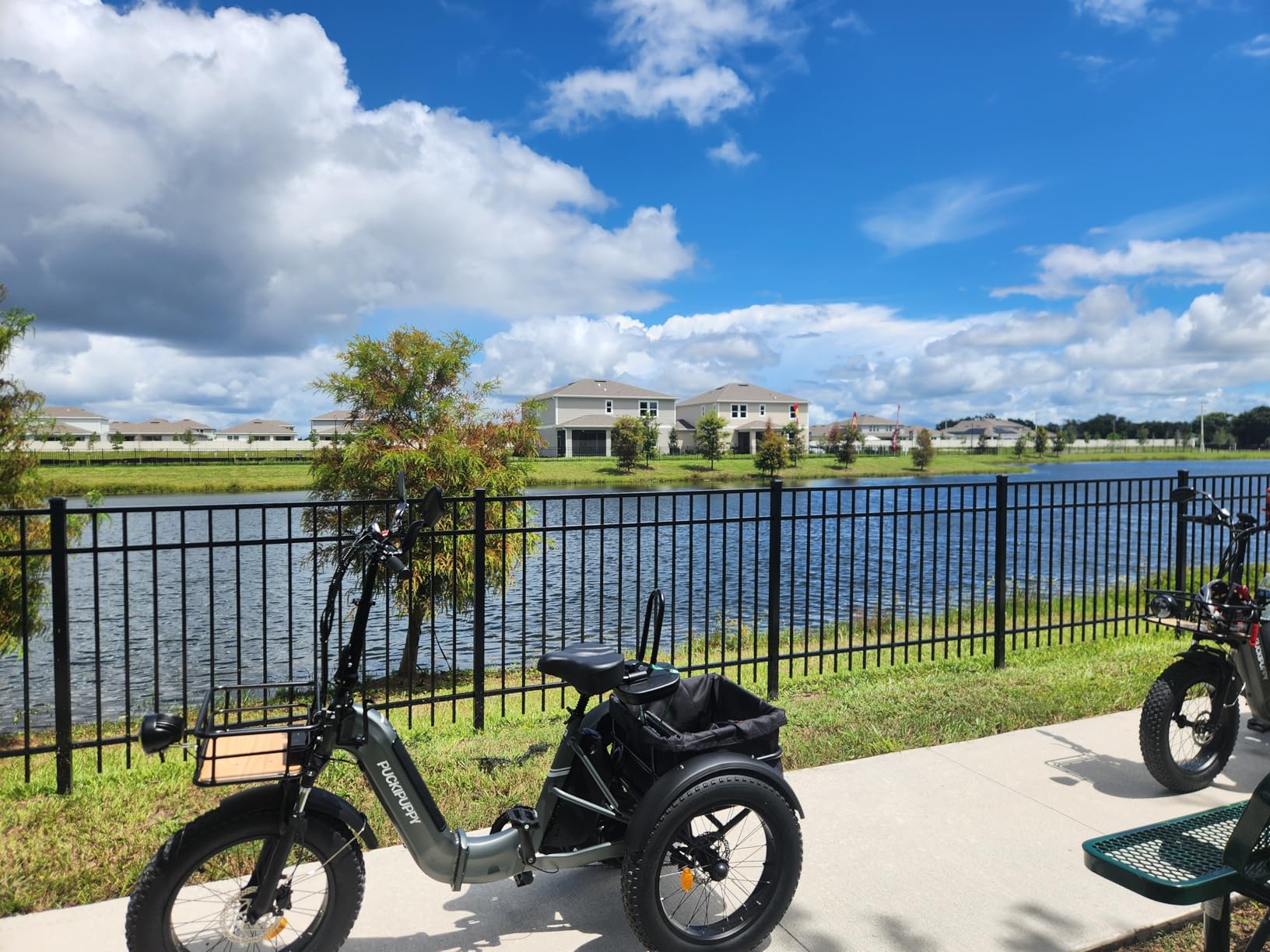 PUCKIPUPPY Dual Battery Electric Tricycle with 110-Mile High Range, 960W Peak Motor Pickup Class Trike, 500lb Load Capacity, 20'' Fat Tires and Large Basket for City and Mountain Trails, Husky Plus customer photo 1