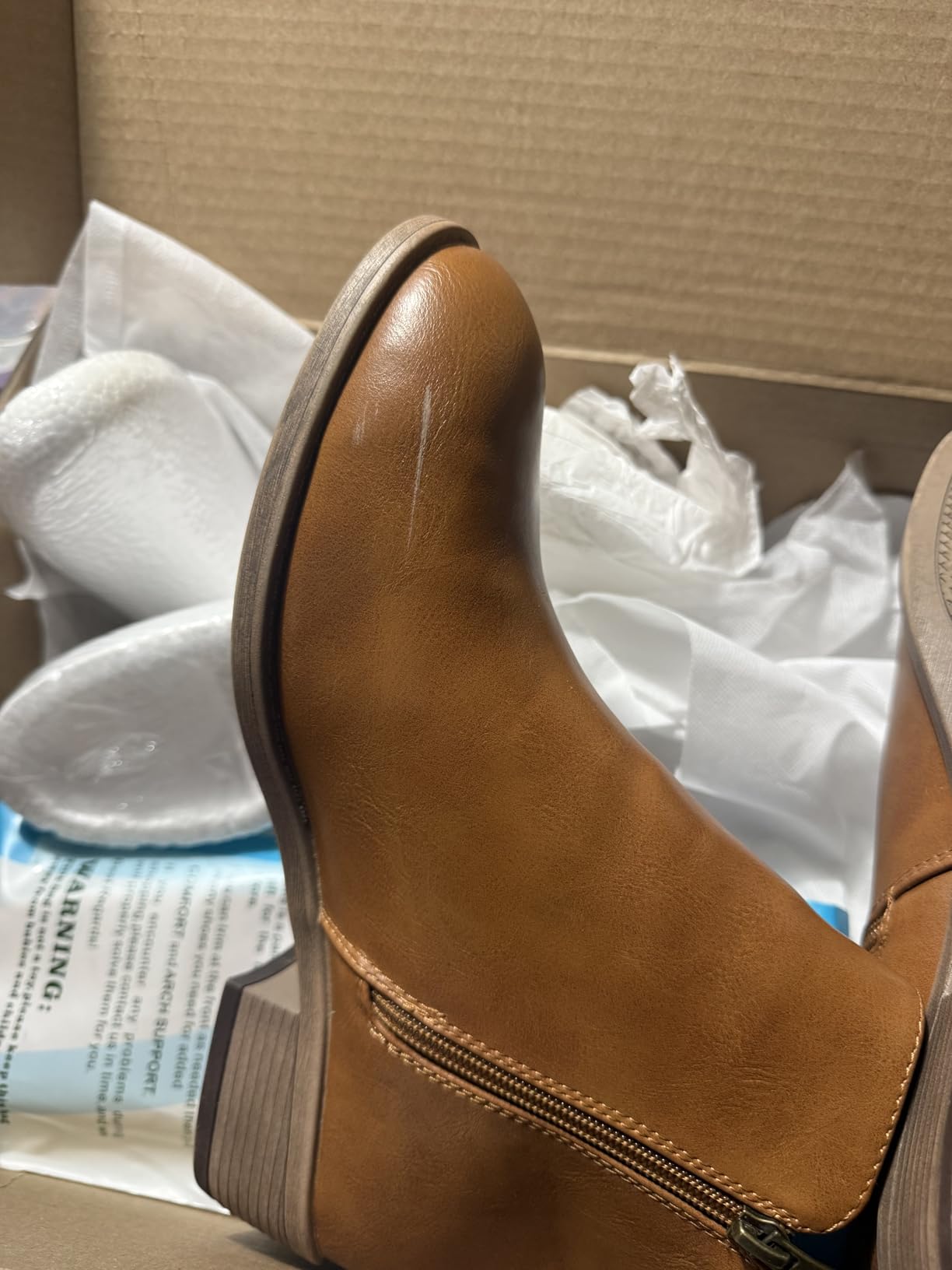 Women's Ankle Boots, Casual Round Toe Low Heel Zip Short Booties customer photo 1