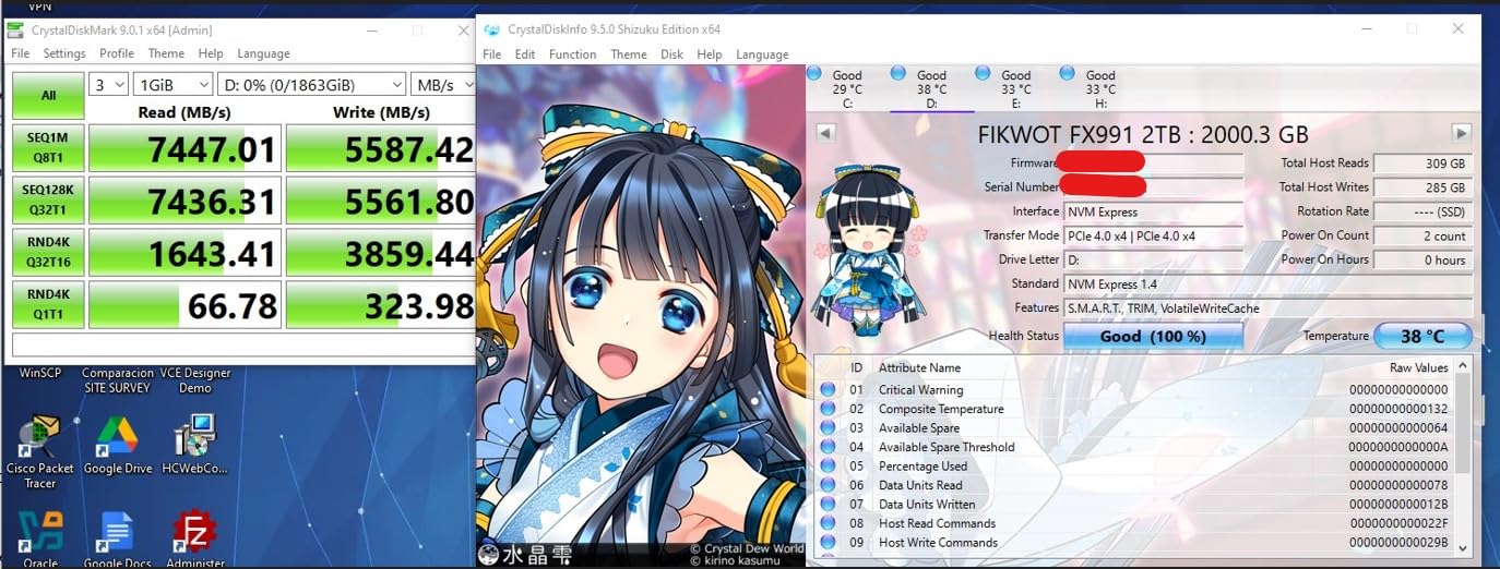 Fikwot FX991 M.2 SSD 1TB NVMe SSD M2 2280 PCIe Gen 4x4, Read Up to 7000MB/s, Internal Solid State Drive for PS5 Laptop Desktop 3D QLC NAND customer photo 1