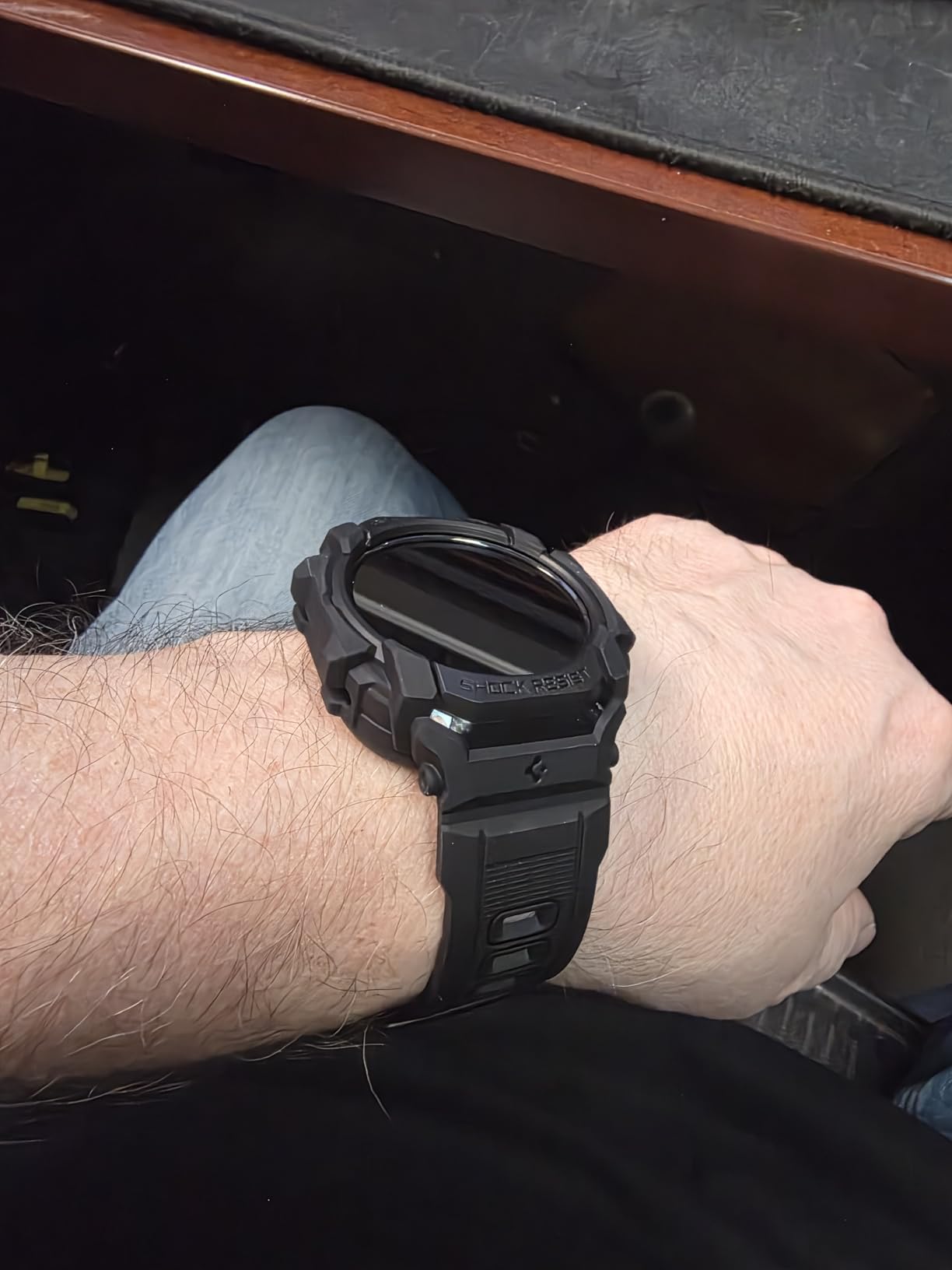Spigen Rugged Armor Pro for Samsung Galaxy Watch Ultra Band + Case (2025/2024) | Durable Protective TPU Shock Proof Scratch Resistant Cover Strap, Matte Black customer photo 1