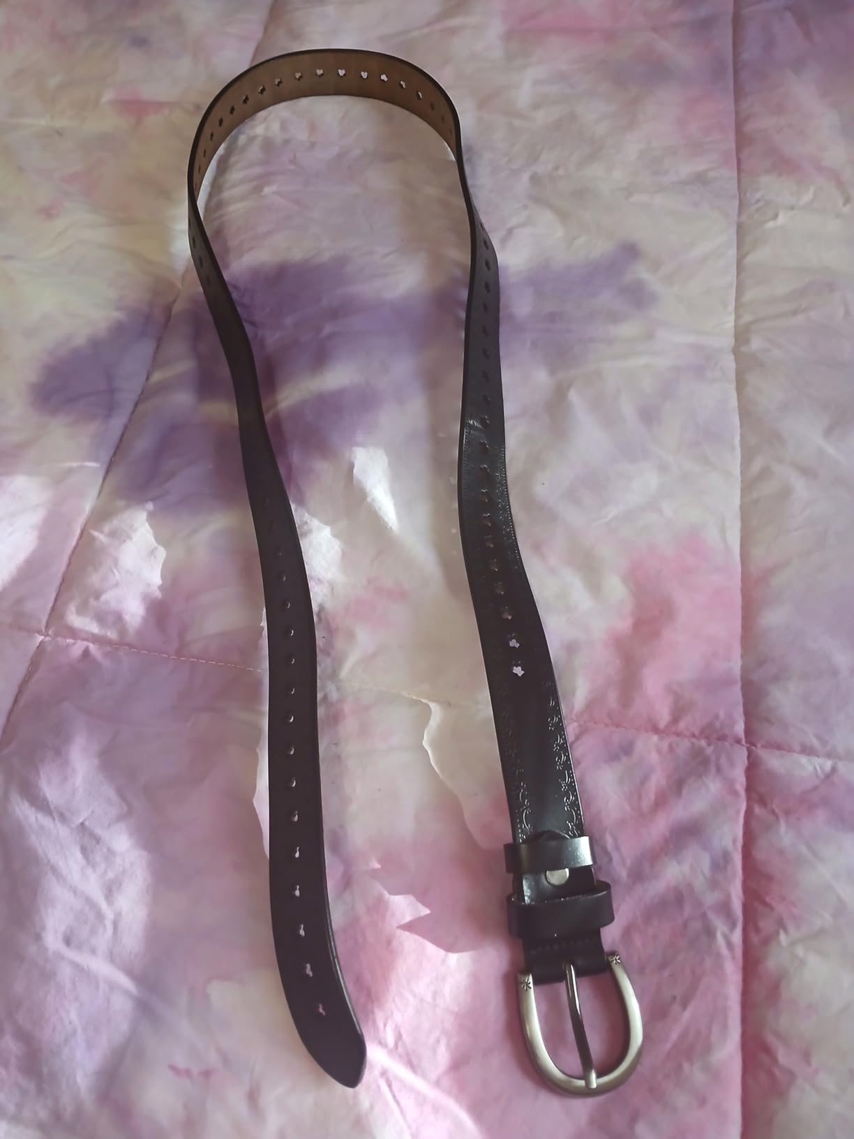 Women-Leather-Belt for Jeans Pants Ladies Hollow Flower Casual Waist Belt customer photo 1