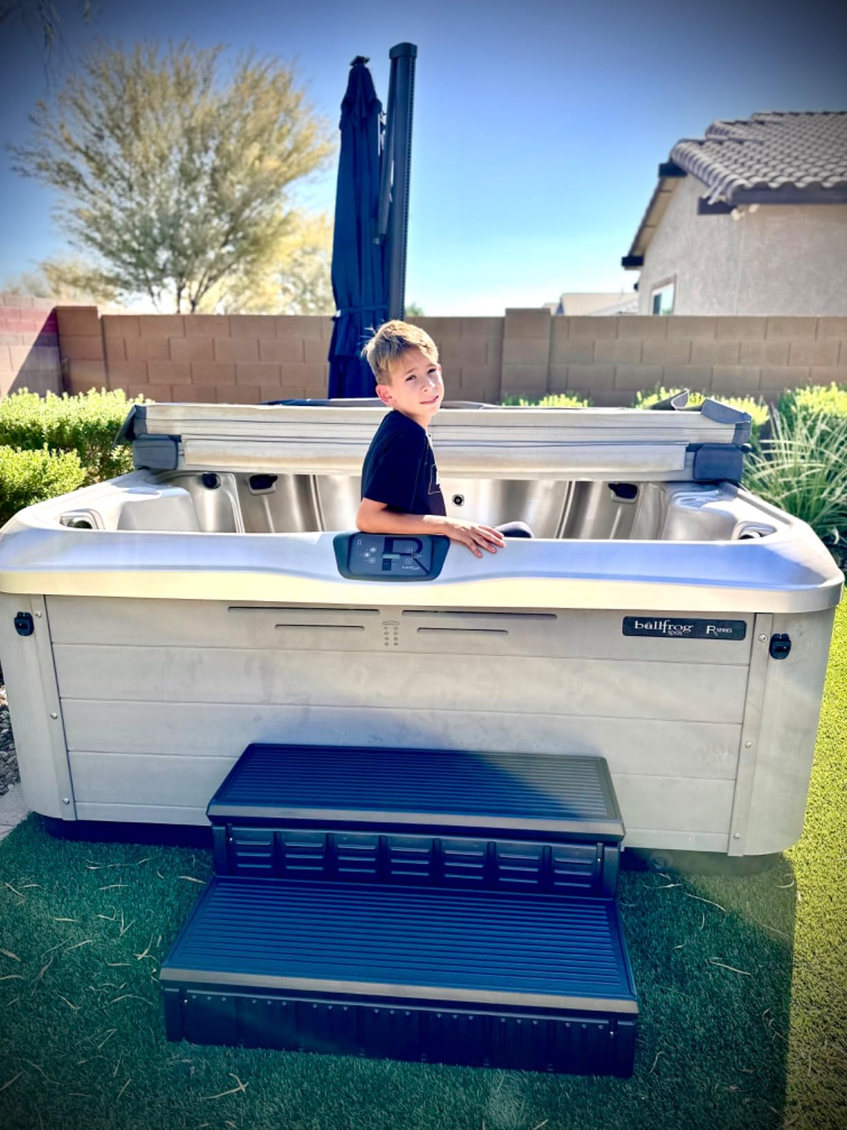 Hot Tub Steps, Outdoor Spa Steps with Storage, Non-Slip & Sturdy Hot Tub Stairs, 36 Inches Long customer photo 1