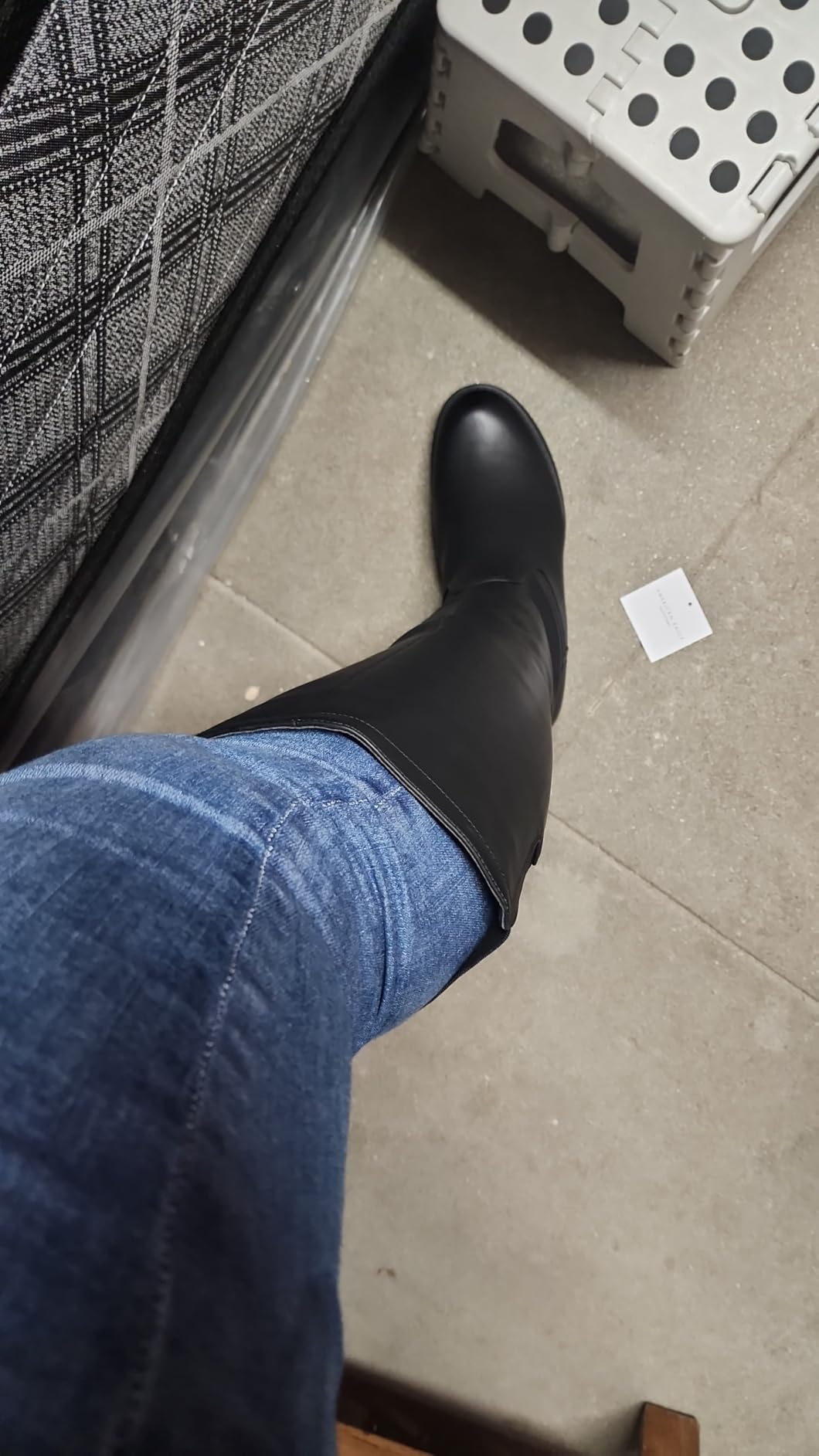 Women's Extra Wide Calf Knee High Boots with Side Zipper and Stretch Panel customer photo 2